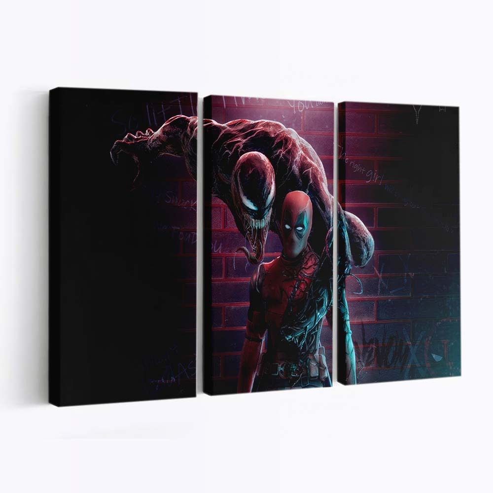 Deadpool X Venom entfesselt Leinwandbild - Marvel Wanddeko