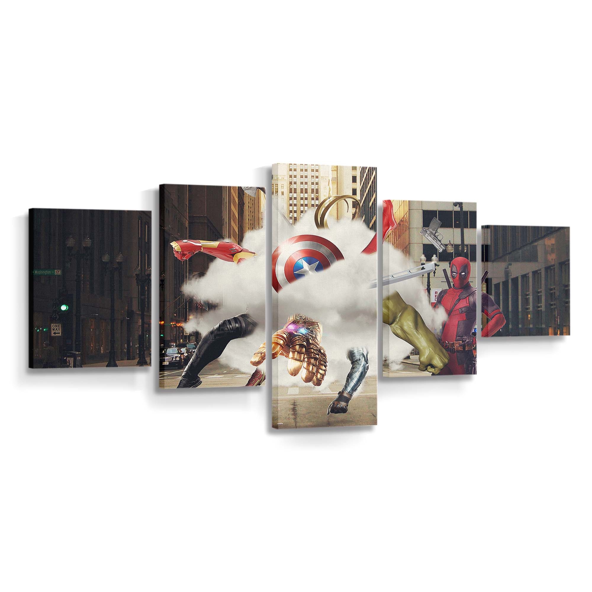 Avengers und Deadpool Leinwandbild - Marvel Wanddeko