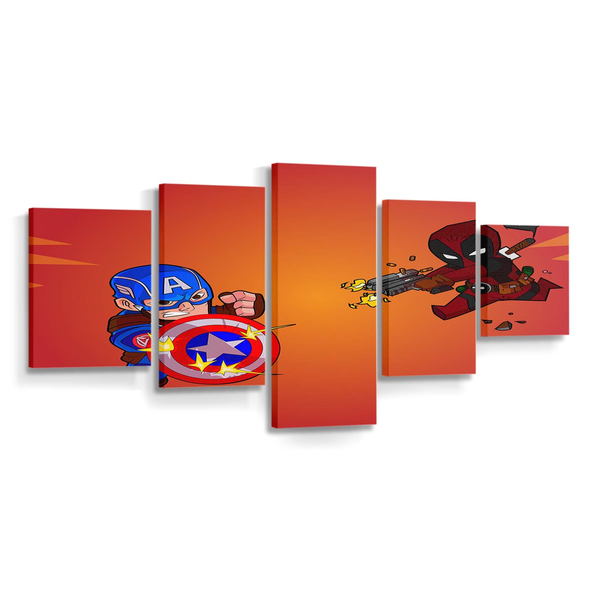 Captain America Deadpool Leinwandbild - Marvel Wanddeko