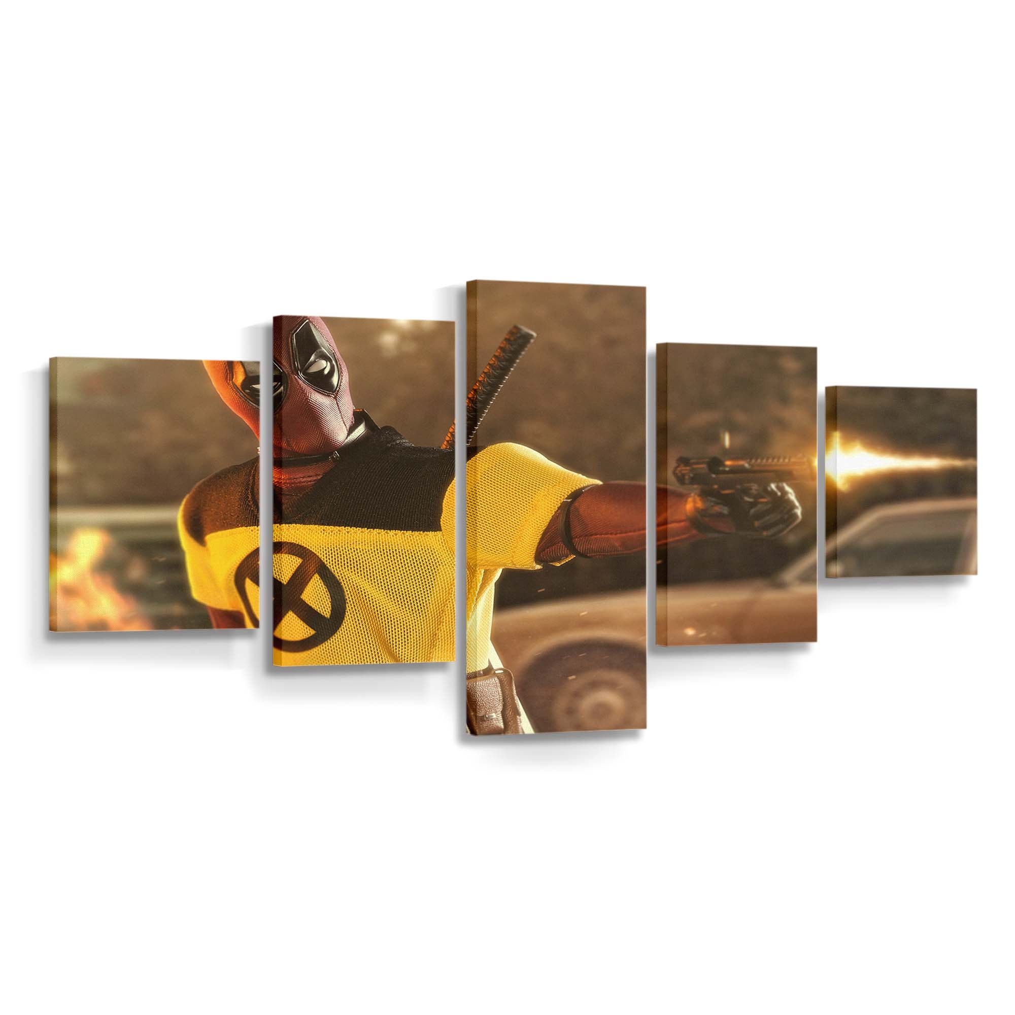 Deadpool 2 mit Waffe Leinwandbild - Marvel Wanddeko