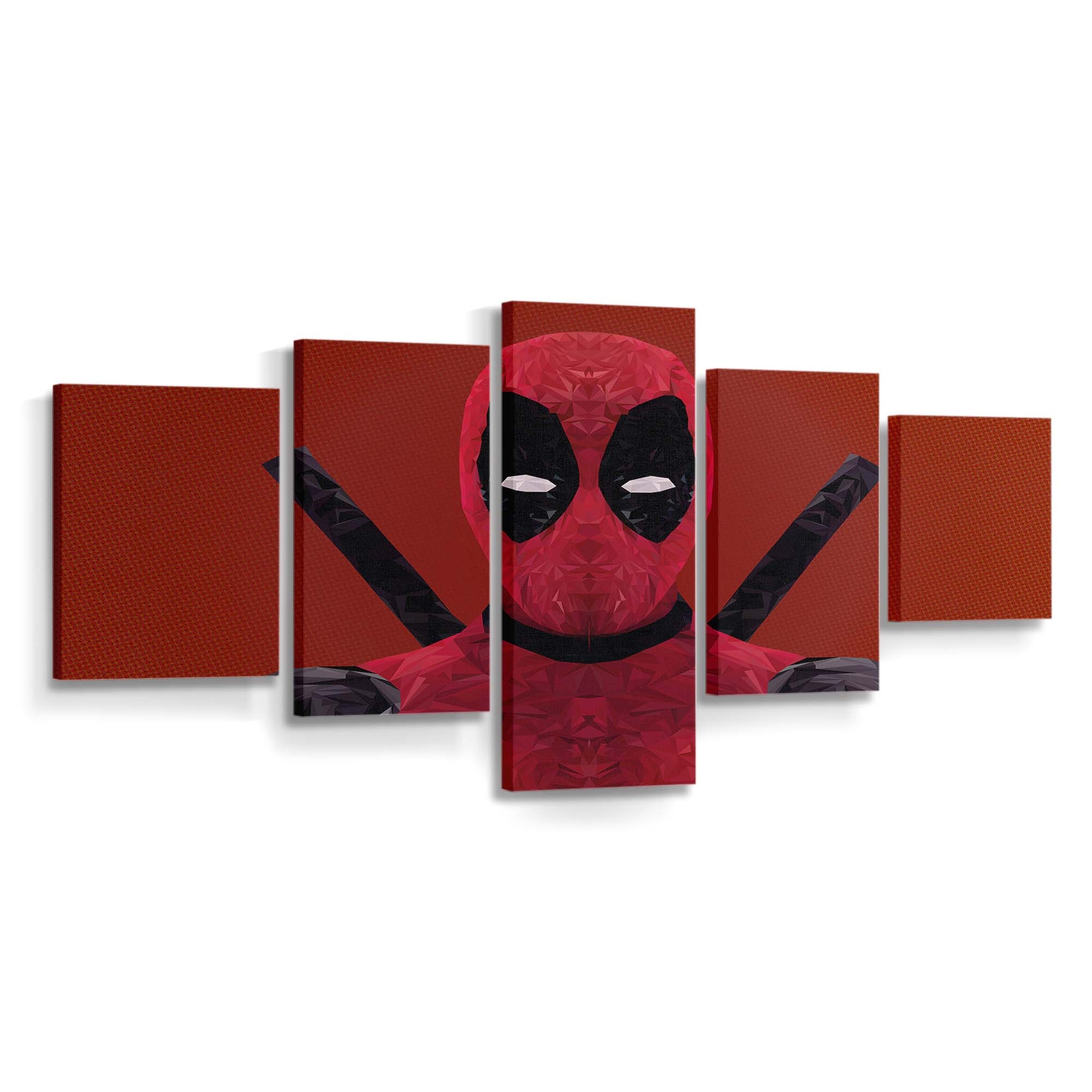 Deadpool Low Poly Leinwandbild - Marvel Wanddeko