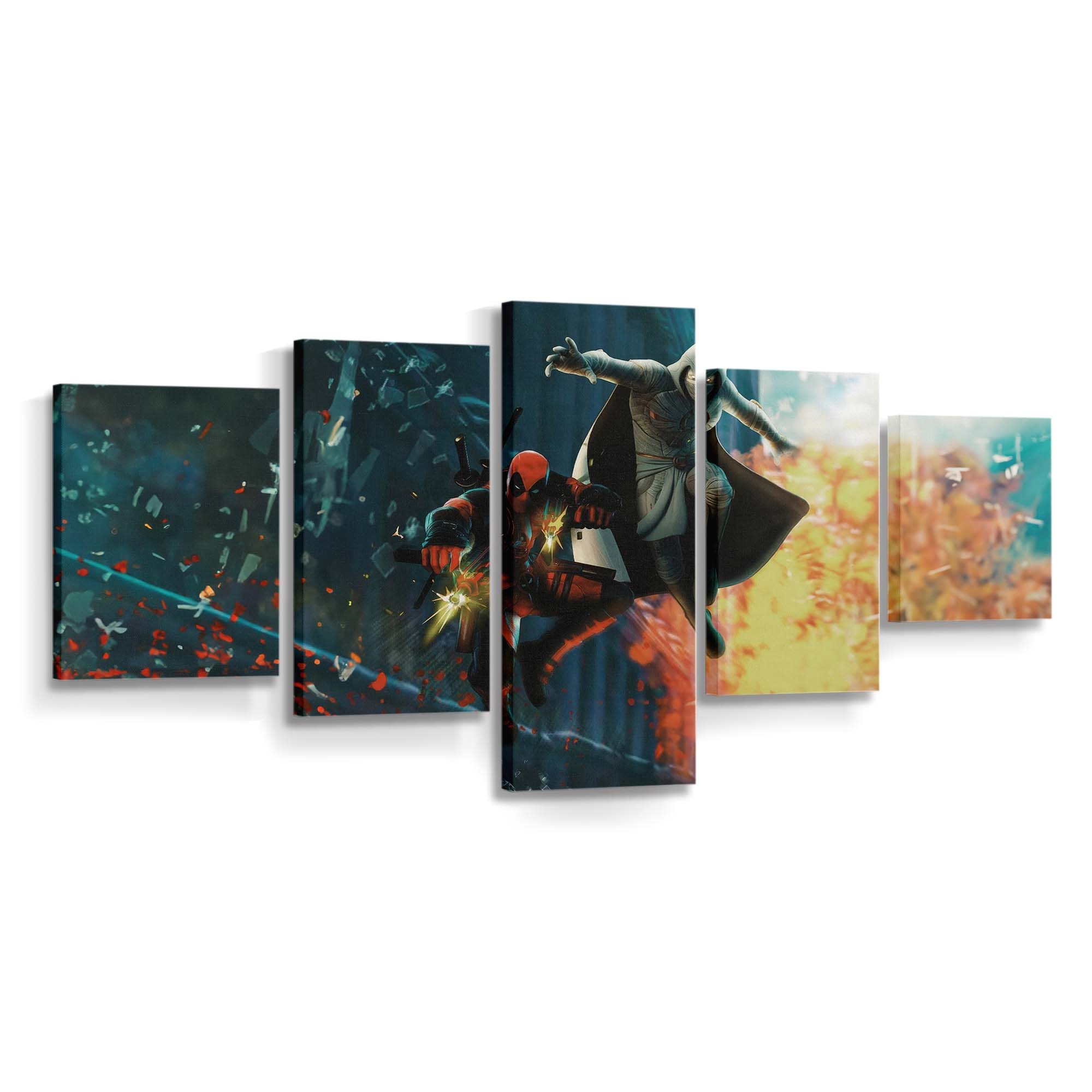 Deadpool und Moon Knight: Unvorhersehbare Allianz Leinwandbild - Marvel Wanddeko