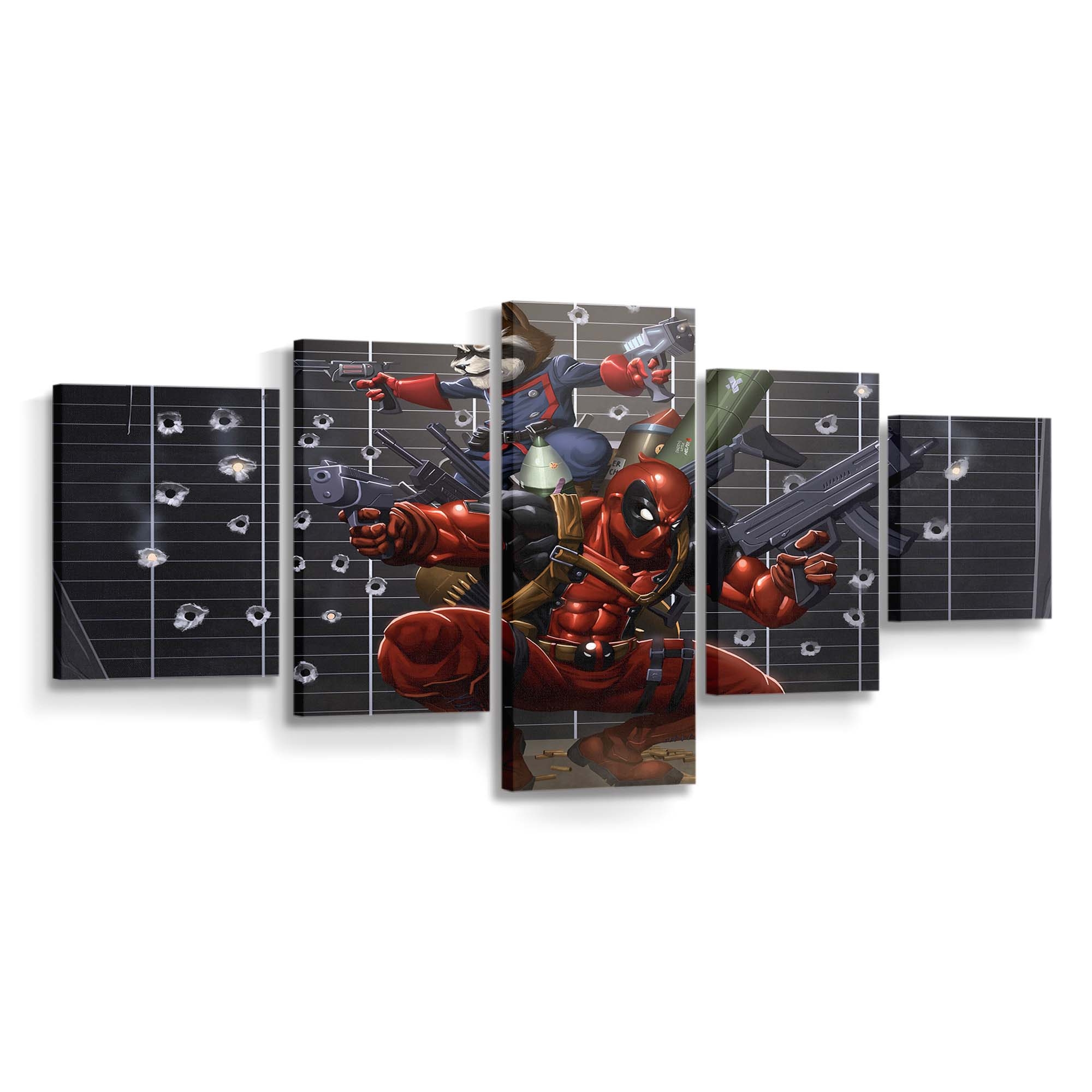Deadpool und Raccoon Leinwandbild - Marvel Wanddeko