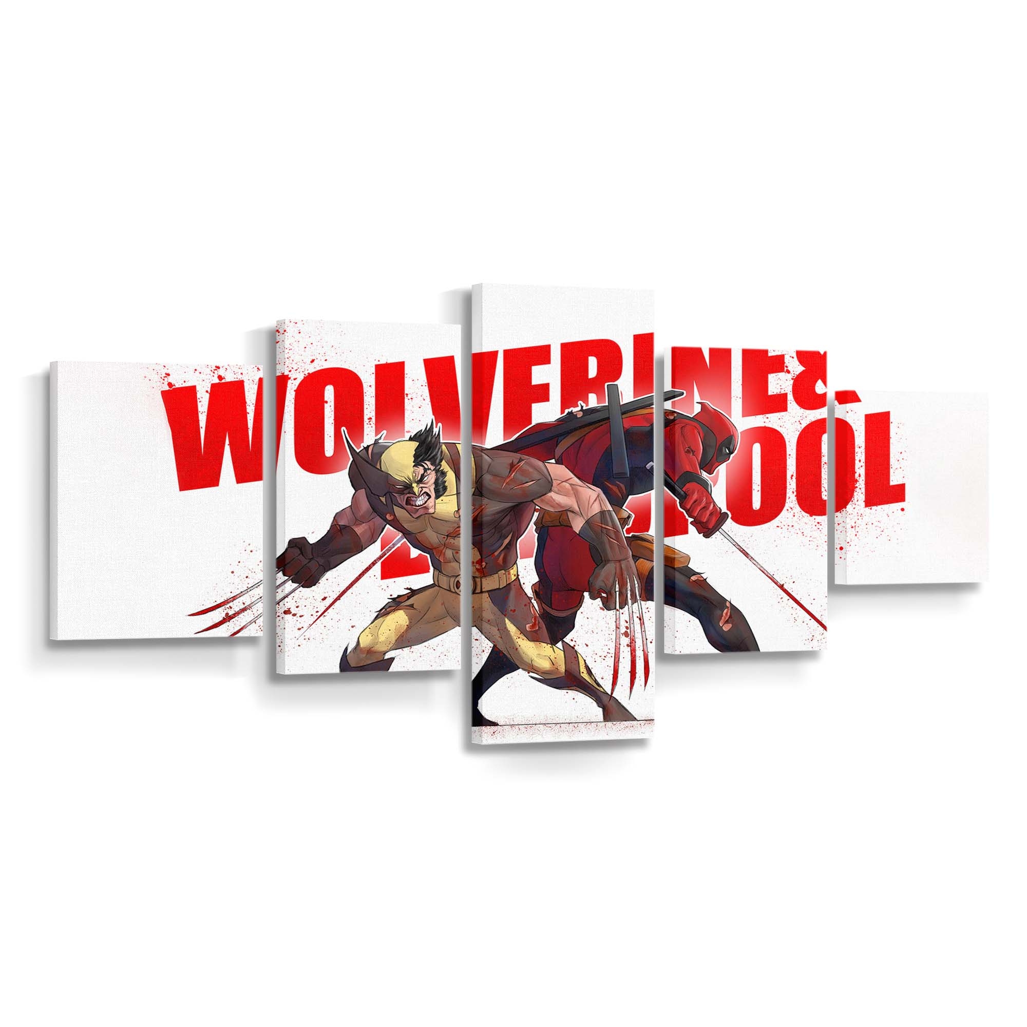 Deadpool und Wolverine Artwork Leinwandbild - Marvel Wanddeko