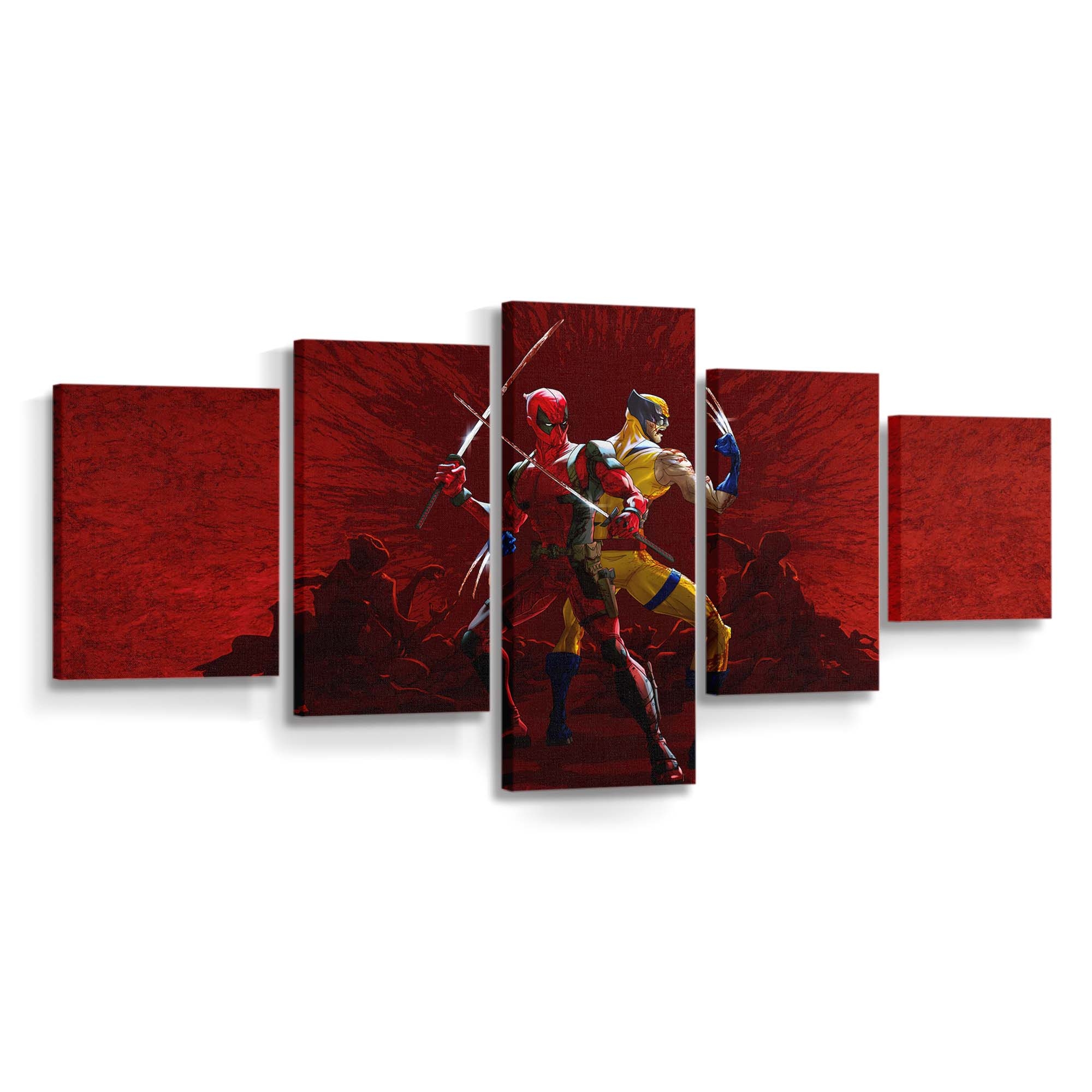 Deadpool und Wolverine Bloodparty Leinwandbild - Marvel Wanddeko