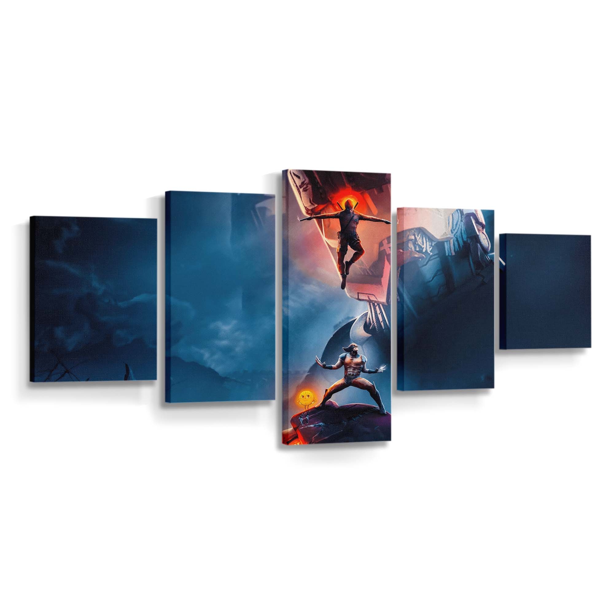Kampf zwischen Deadpool und Wolverine Leinwandbild - Marvel Wanddeko