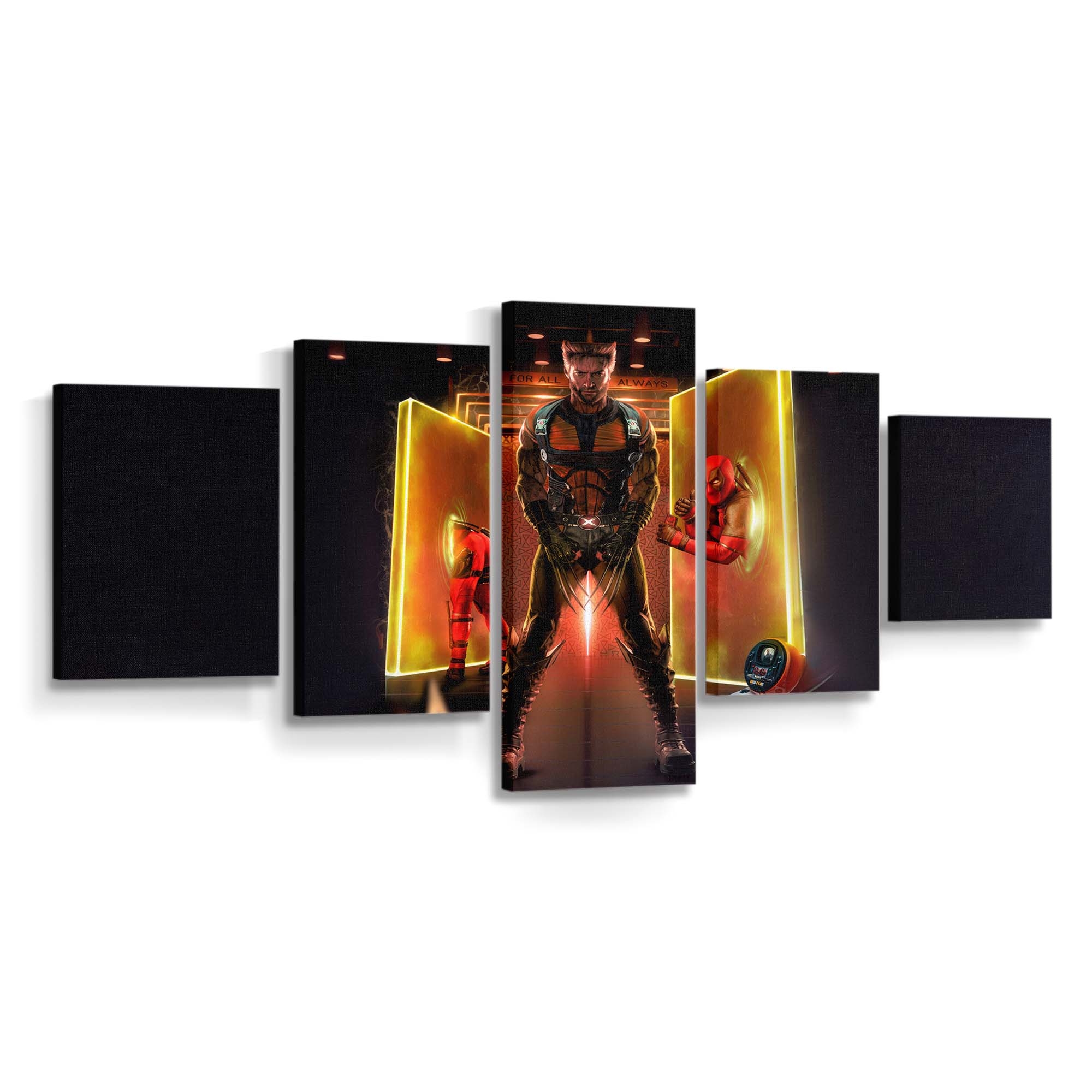 Kollision von Deadpool und Wolverine Leinwandbild - Marvel Wanddeko