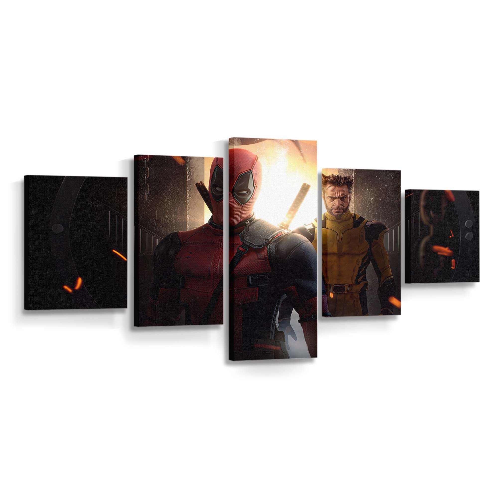 Dynamisches Team von Deadpool und Wolverine Leinwandbild - Marvel Wanddeko