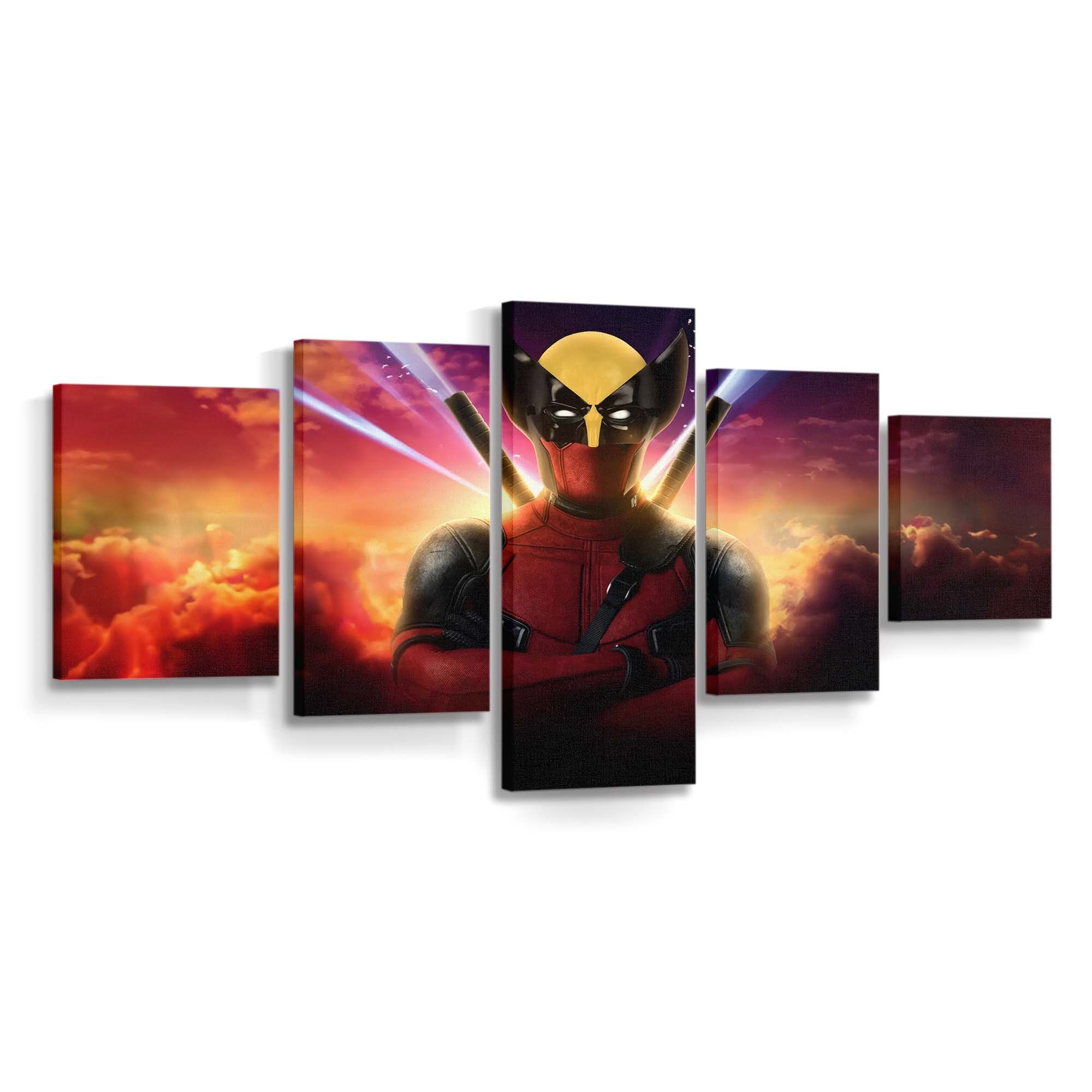 Deadpool und Wolverine Savage Leinwandbild - Marvel Wanddeko