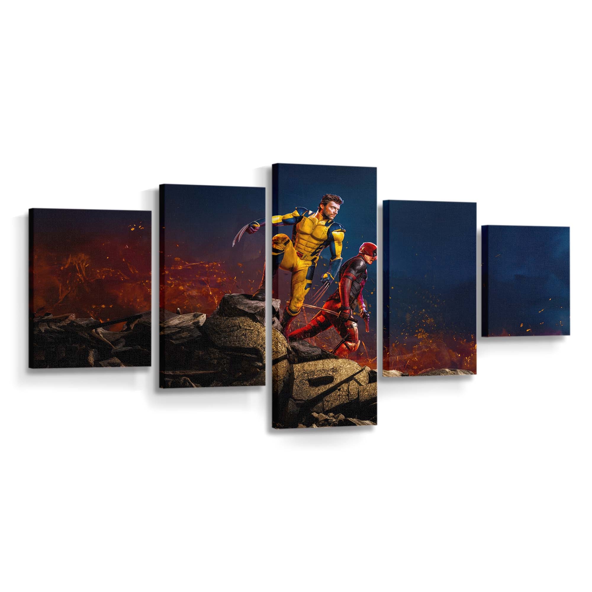 Deadpool und Wolverine entfesselt Leinwandbild - Marvel Wanddeko