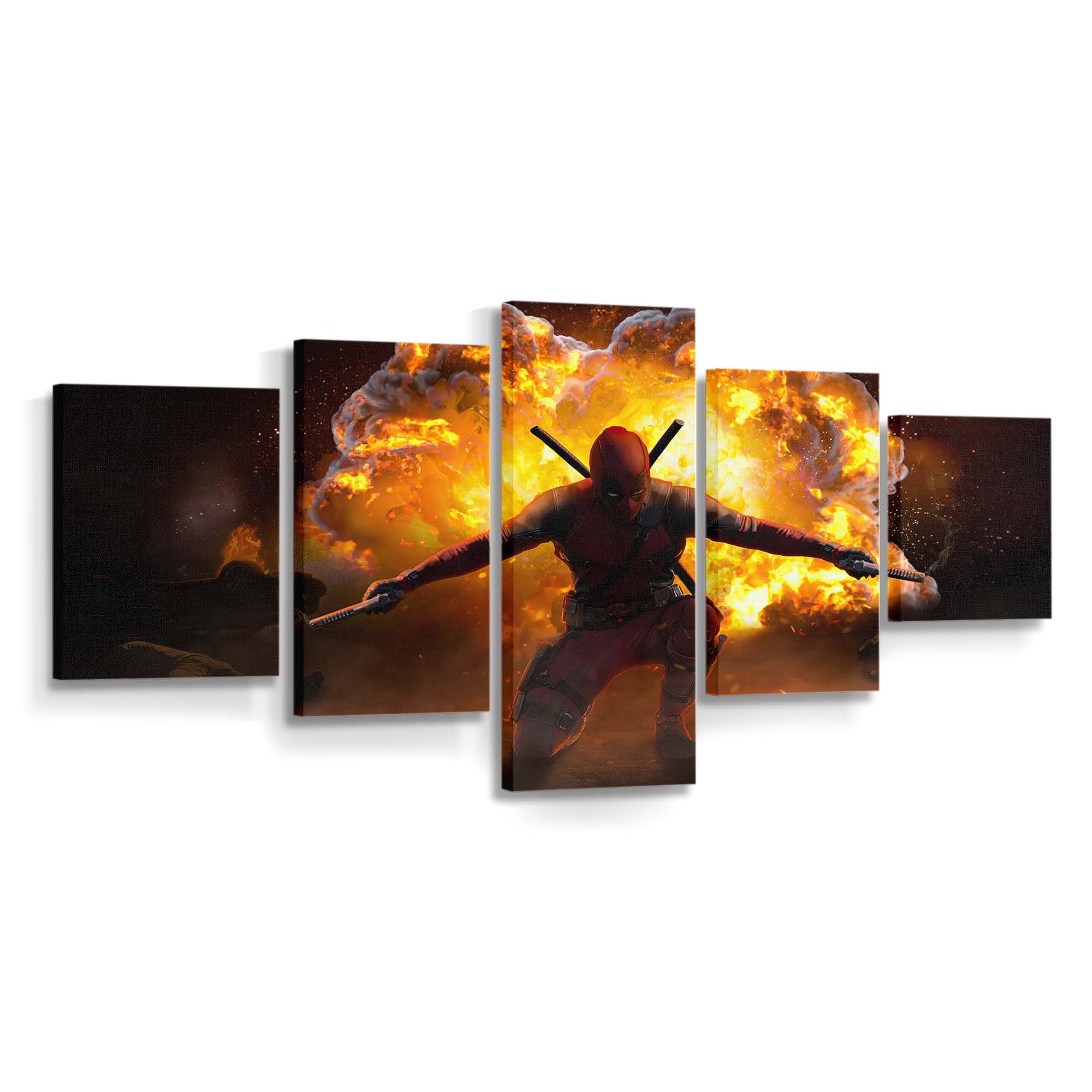 Deadpool: Dunkle Minimal-Kunst Leinwandbild - Marvel Wanddeko