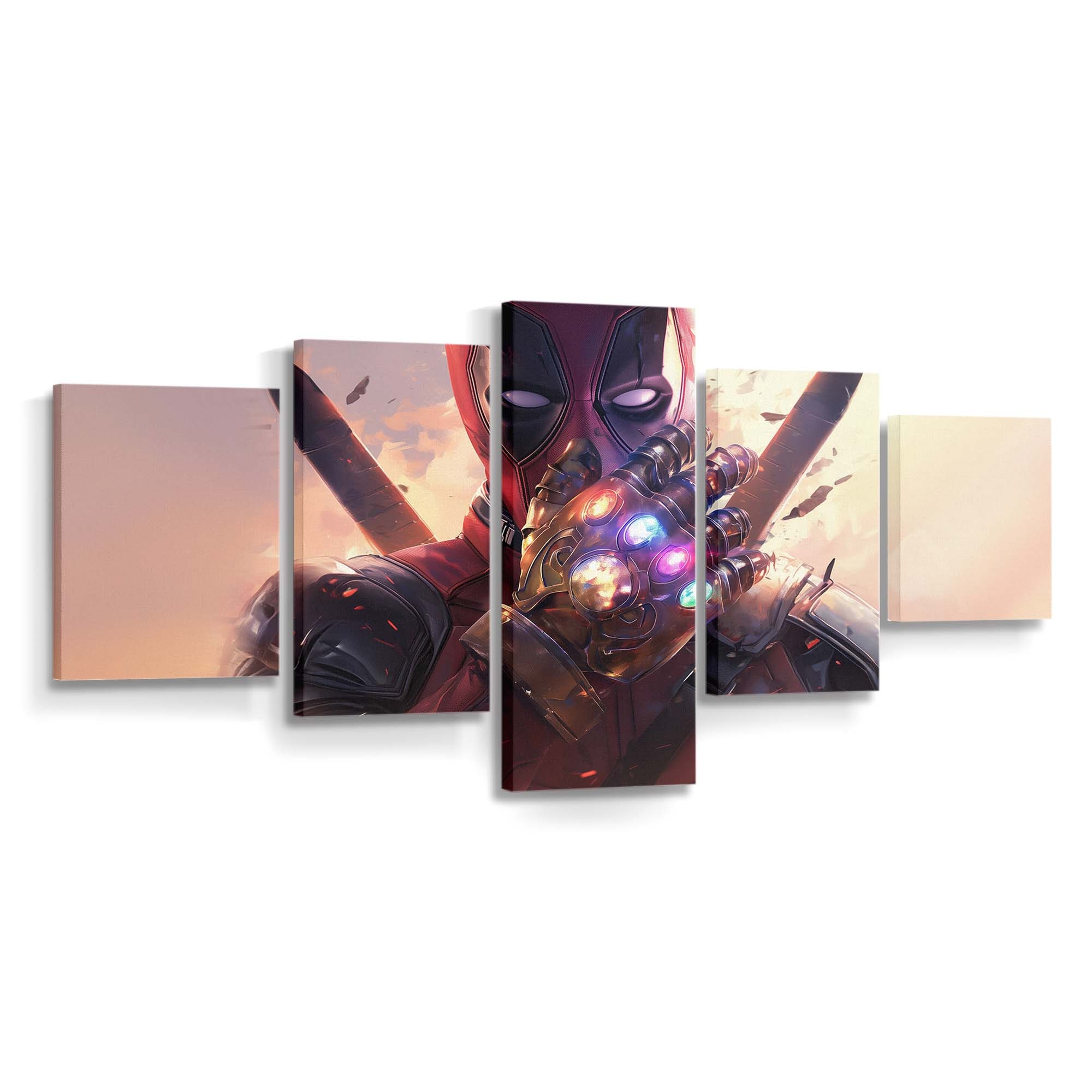 Deadpool Handschuh der Macht Leinwandbild - Marvel Wanddeko