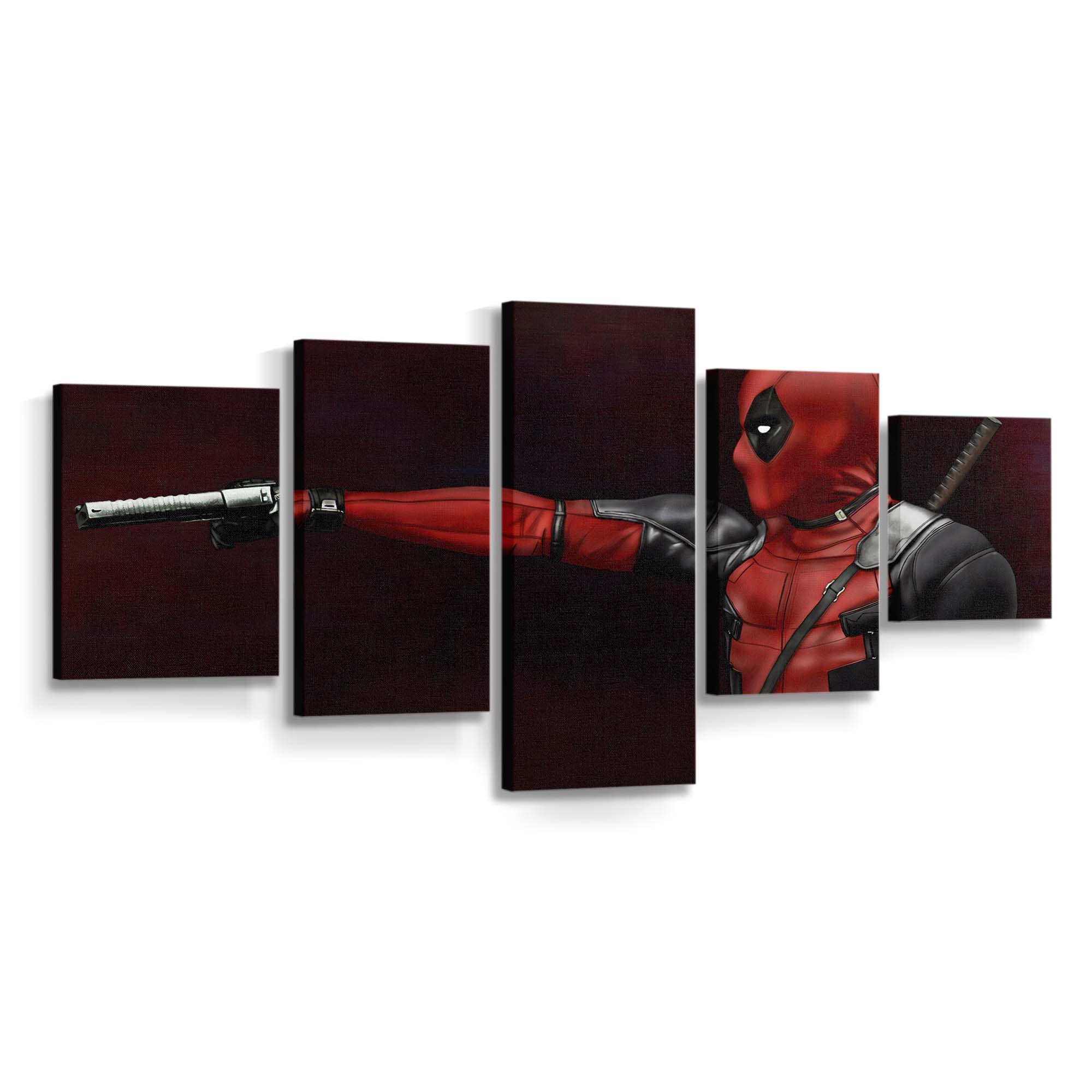 Deadpool Waffen-Artwork Leinwandbild - Marvel Wanddeko