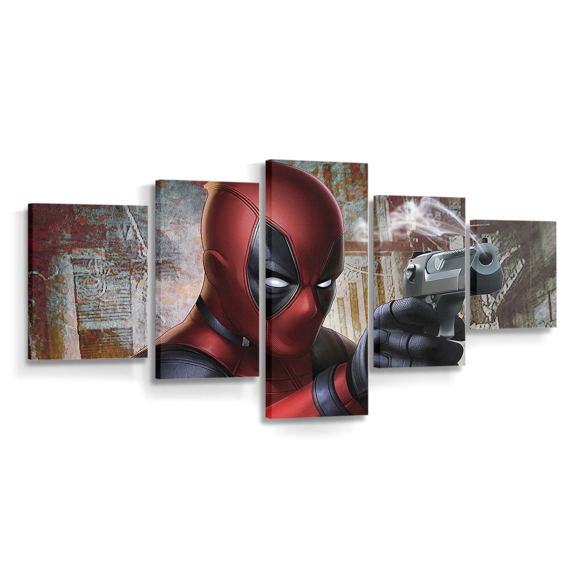Deadpool Waffen-Artwork 2 Leinwandbild - Marvel Wanddeko