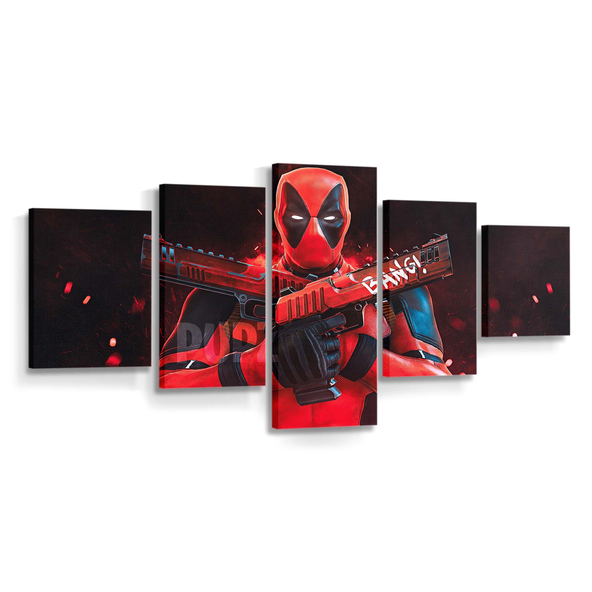 Deadpool Waffe hoch Leinwandbild - Marvel Wanddeko