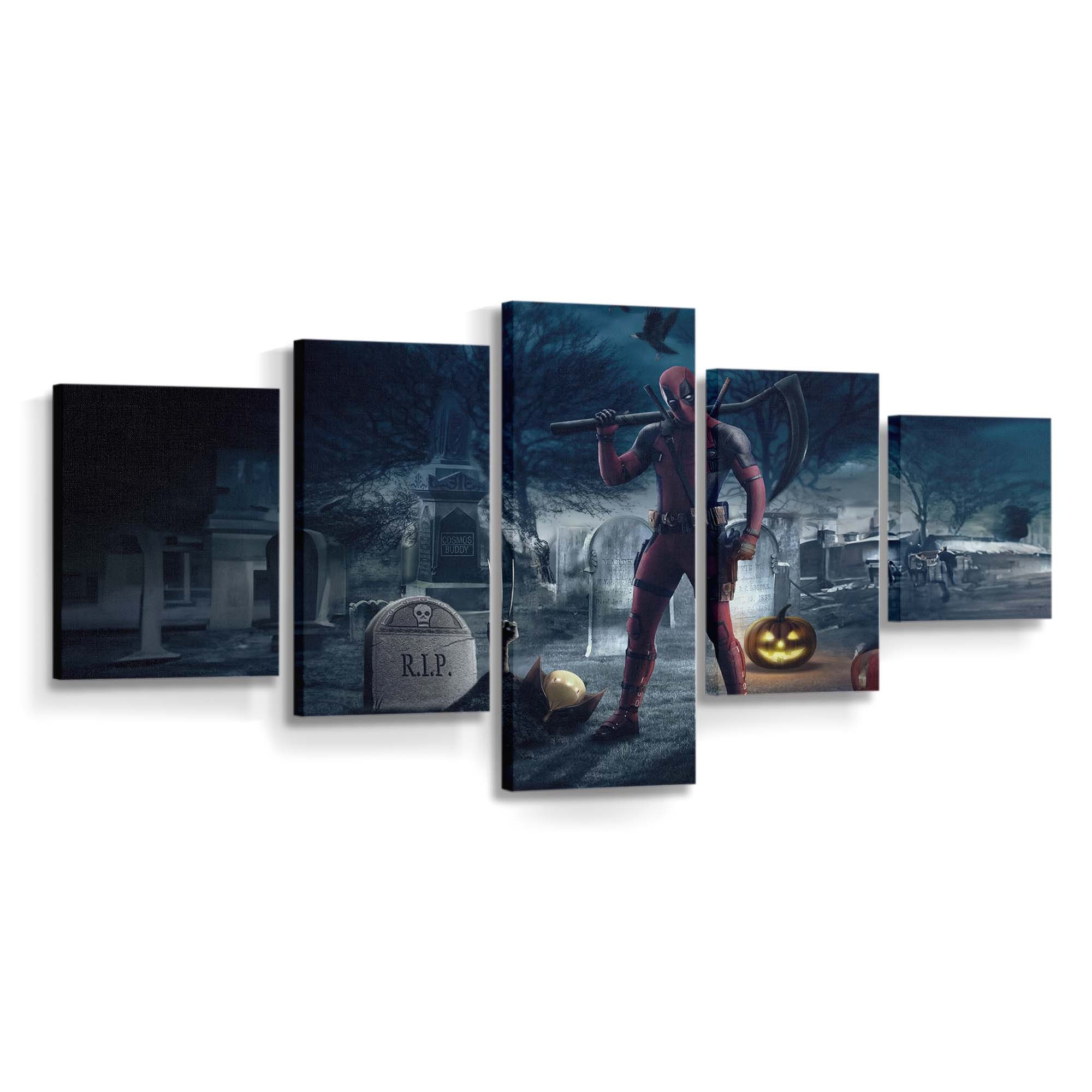 Deadpool auf dem Friedhof Leinwandbild - Marvel Wanddeko