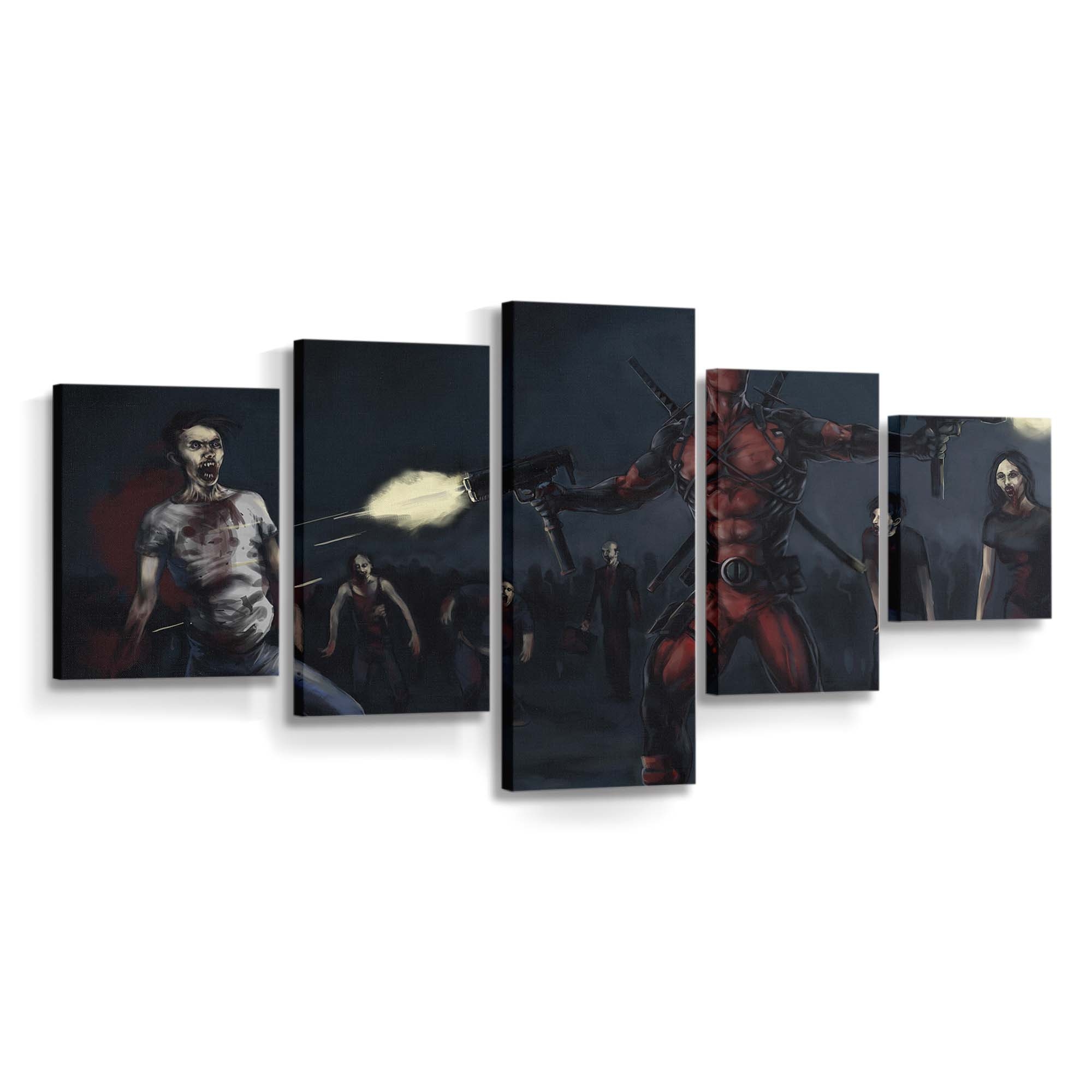 Deadpool tötet Zombies Leinwandbild - Marvel Wanddeko