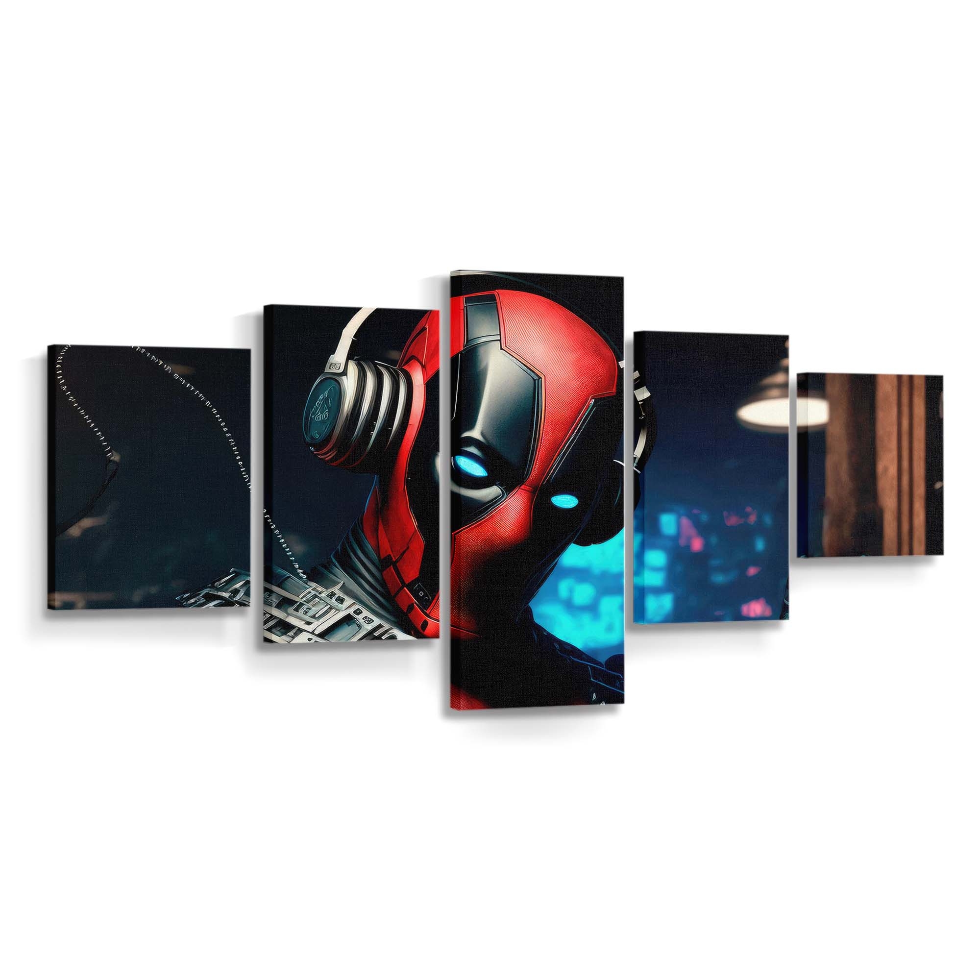 Deadpool hört Musik Leinwandbild - Marvel Wanddeko