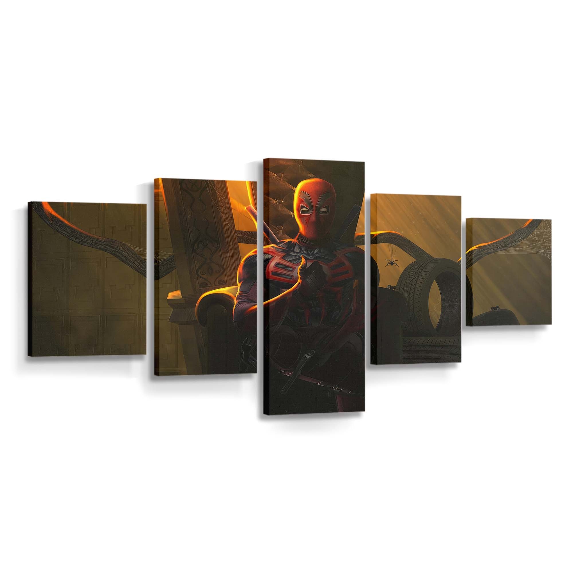 Deadpool faulenzt auf dem Sofa Leinwandbild - Marvel Wanddeko