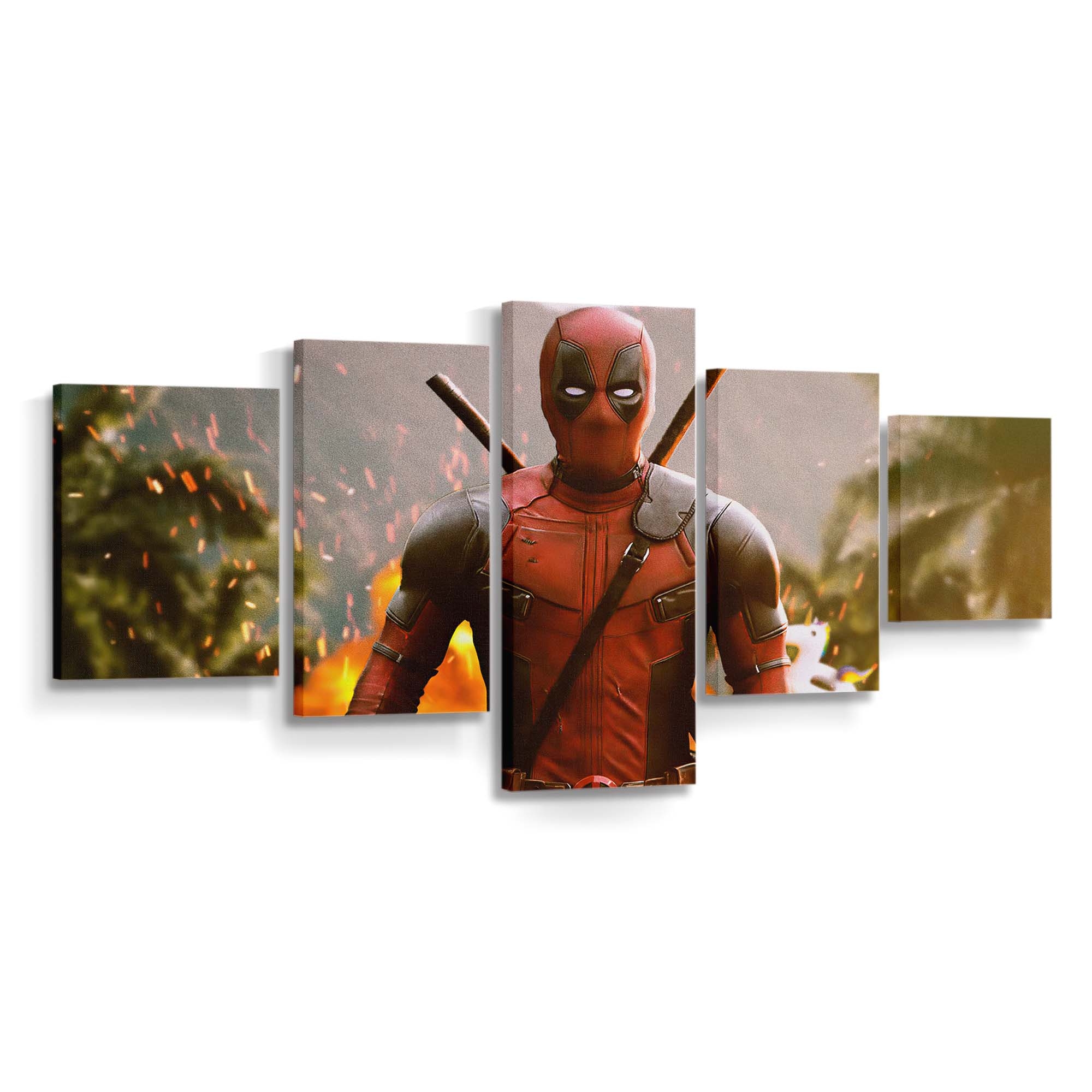 Deadpool Marvel Explosion Leinwandbild - Marvel Wanddeko