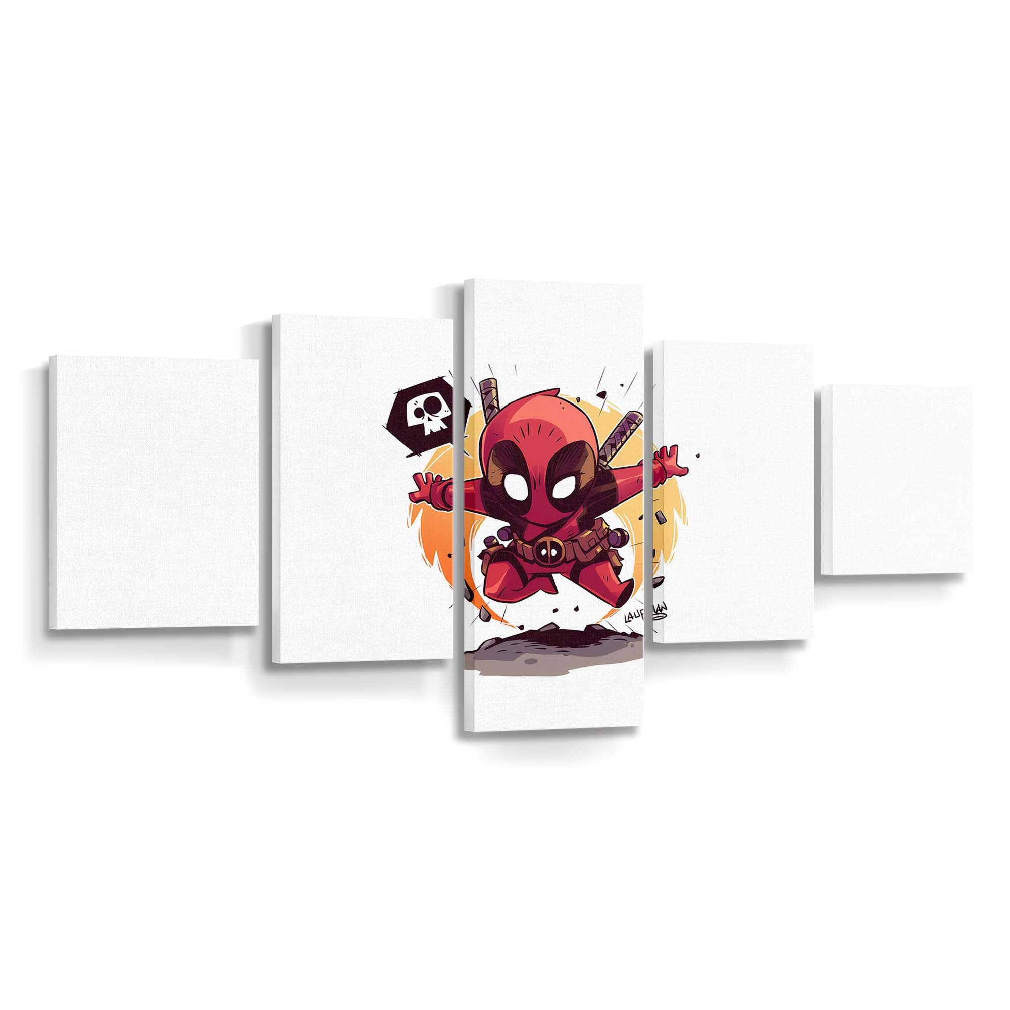 Deadpool Minimalist Art Leinwandbild - Marvel Wanddeko