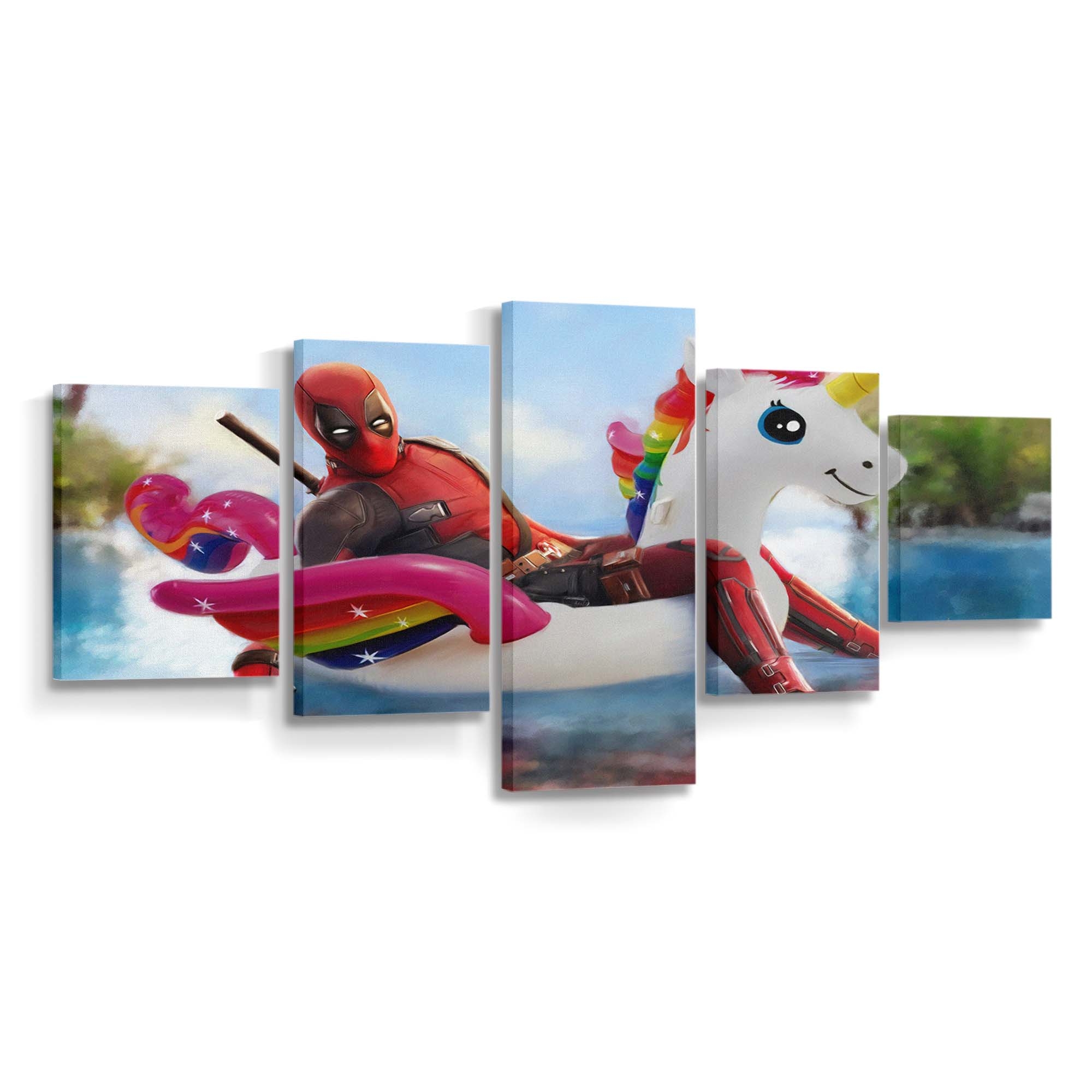 Deadpool auf Unicron Leinwandbild - Marvel Wanddeko