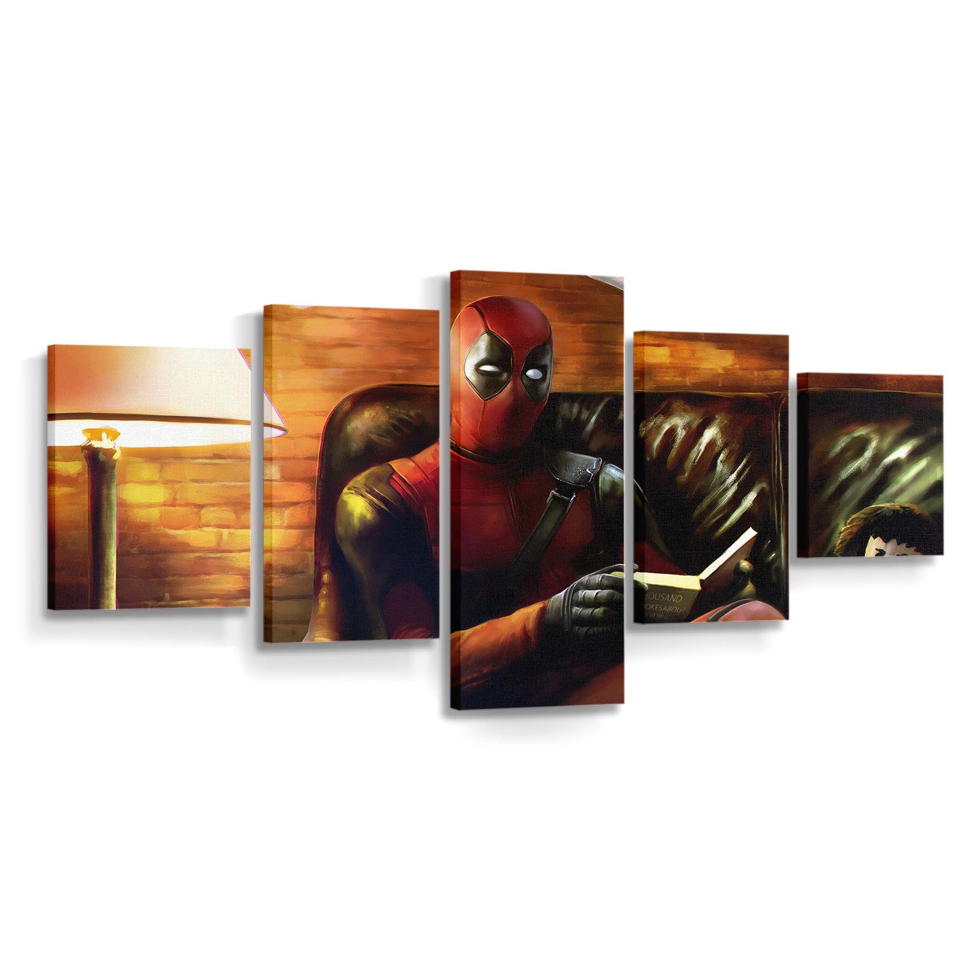 Deadpool Lesebuch Leinwandbild - Marvel Wanddeko