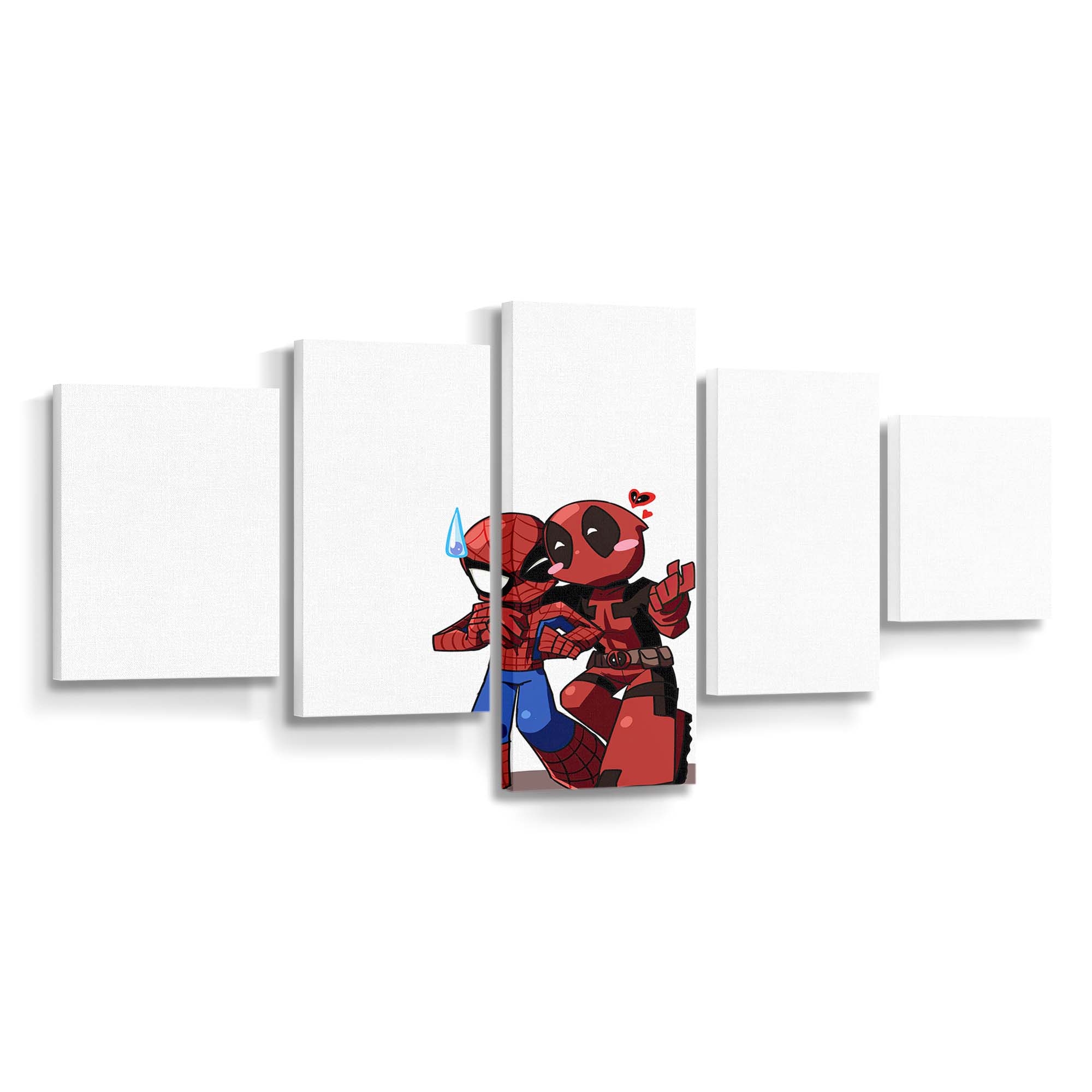 Deadpool Spiderman Art Leinwandbild - Marvel Wanddeko