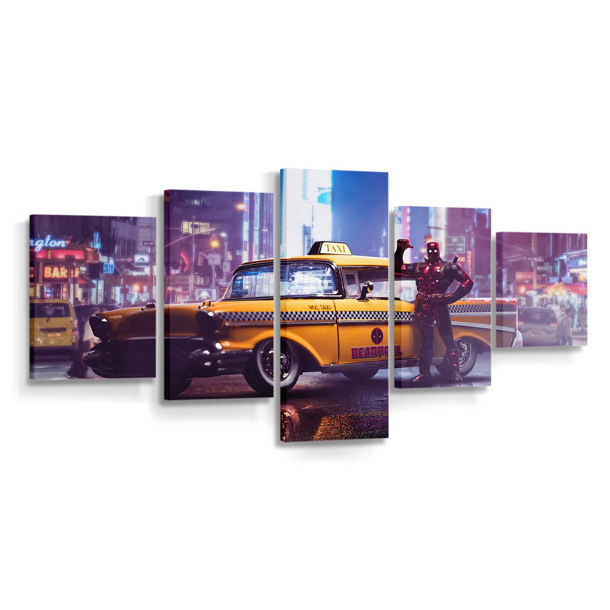 Deadpool Taxi Leinwandbild - Marvel Wanddeko