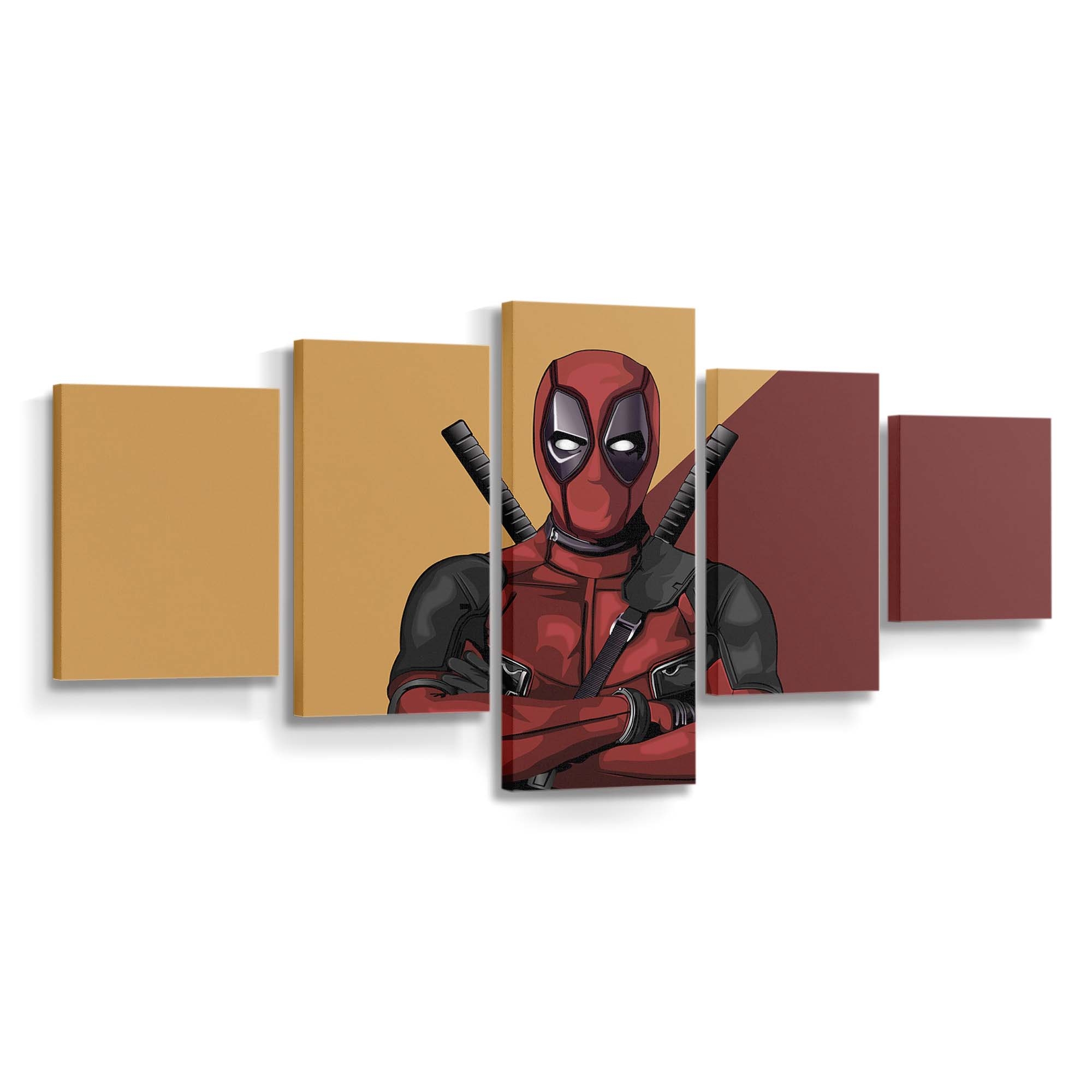 Deadpool Vektorgrafiken Leinwandbild - Marvel Wanddeko