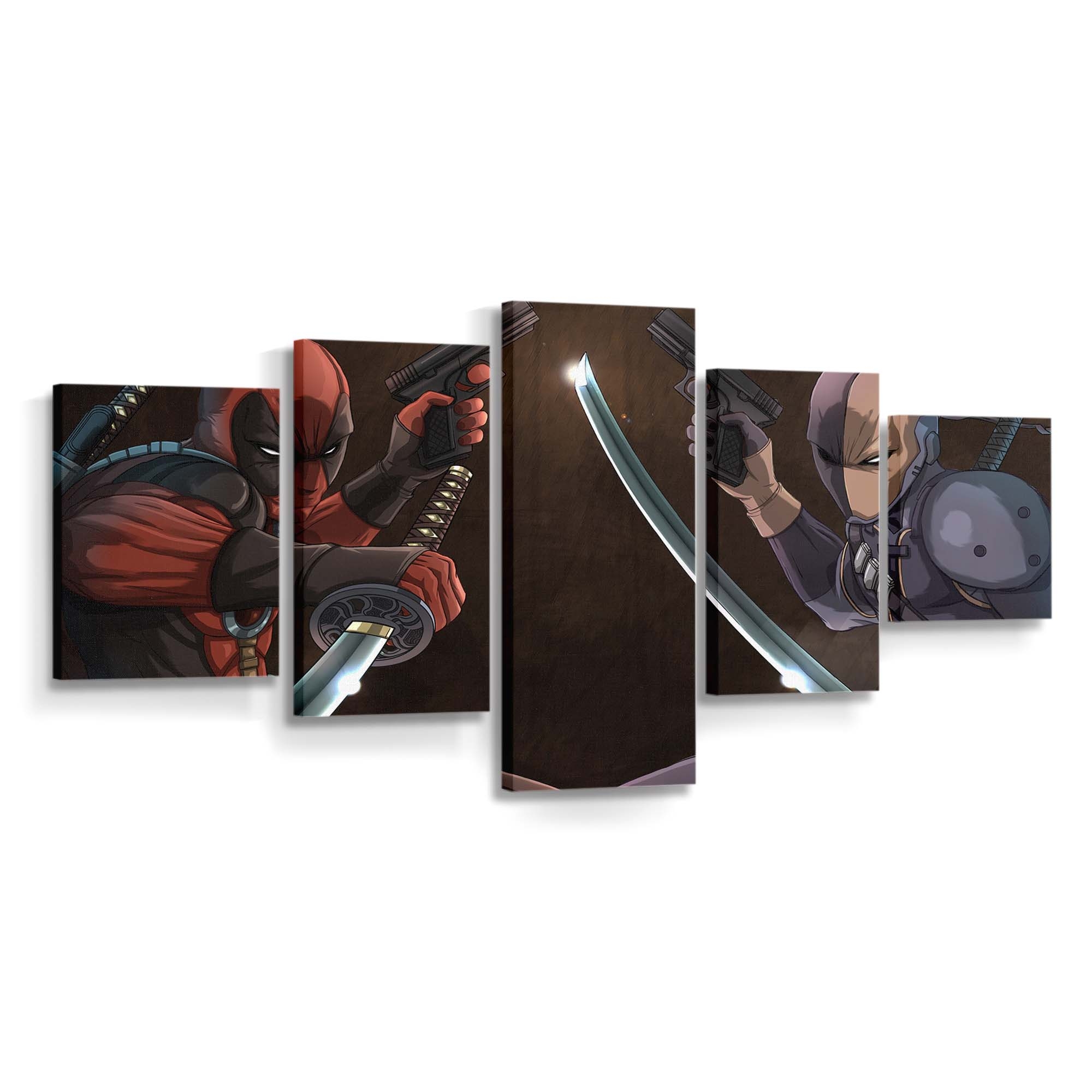 Deadpool vs. Deathstroke Leinwandbild - Marvel Wanddeko