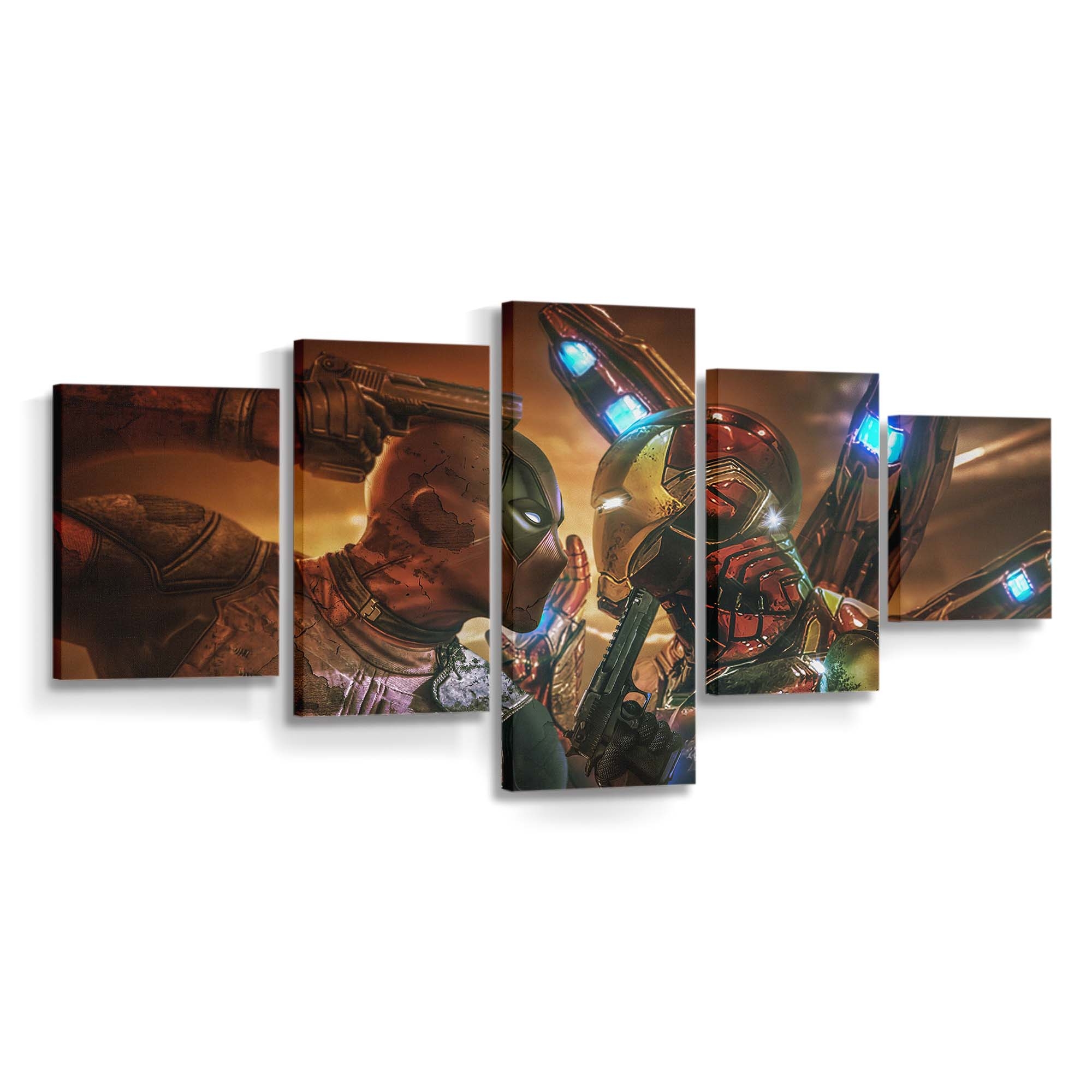 Deadpool vs. Iron Man Leinwandbild - Marvel Wanddeko