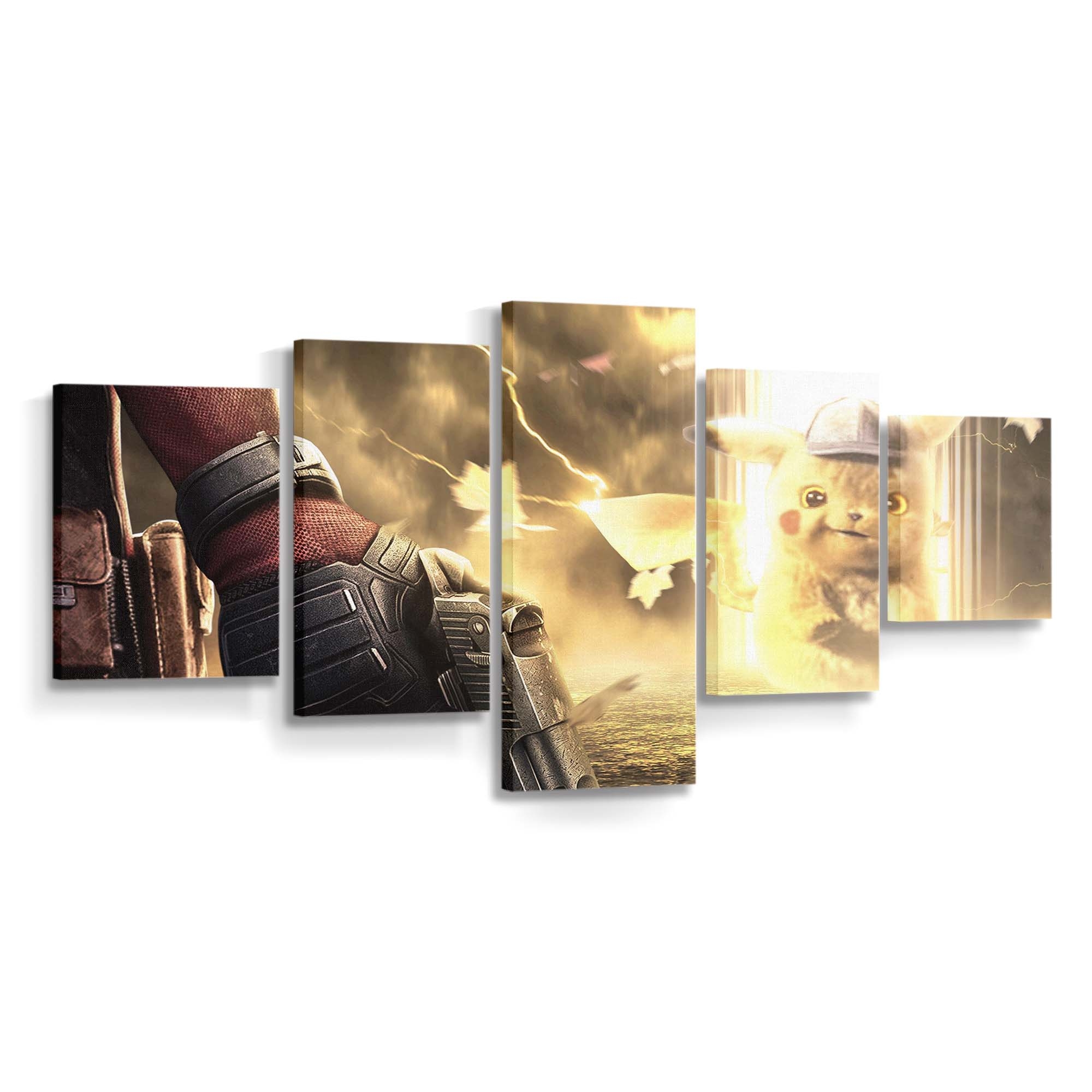 Deadpool vs. Pikachu Leinwandbild - Marvel Wanddeko