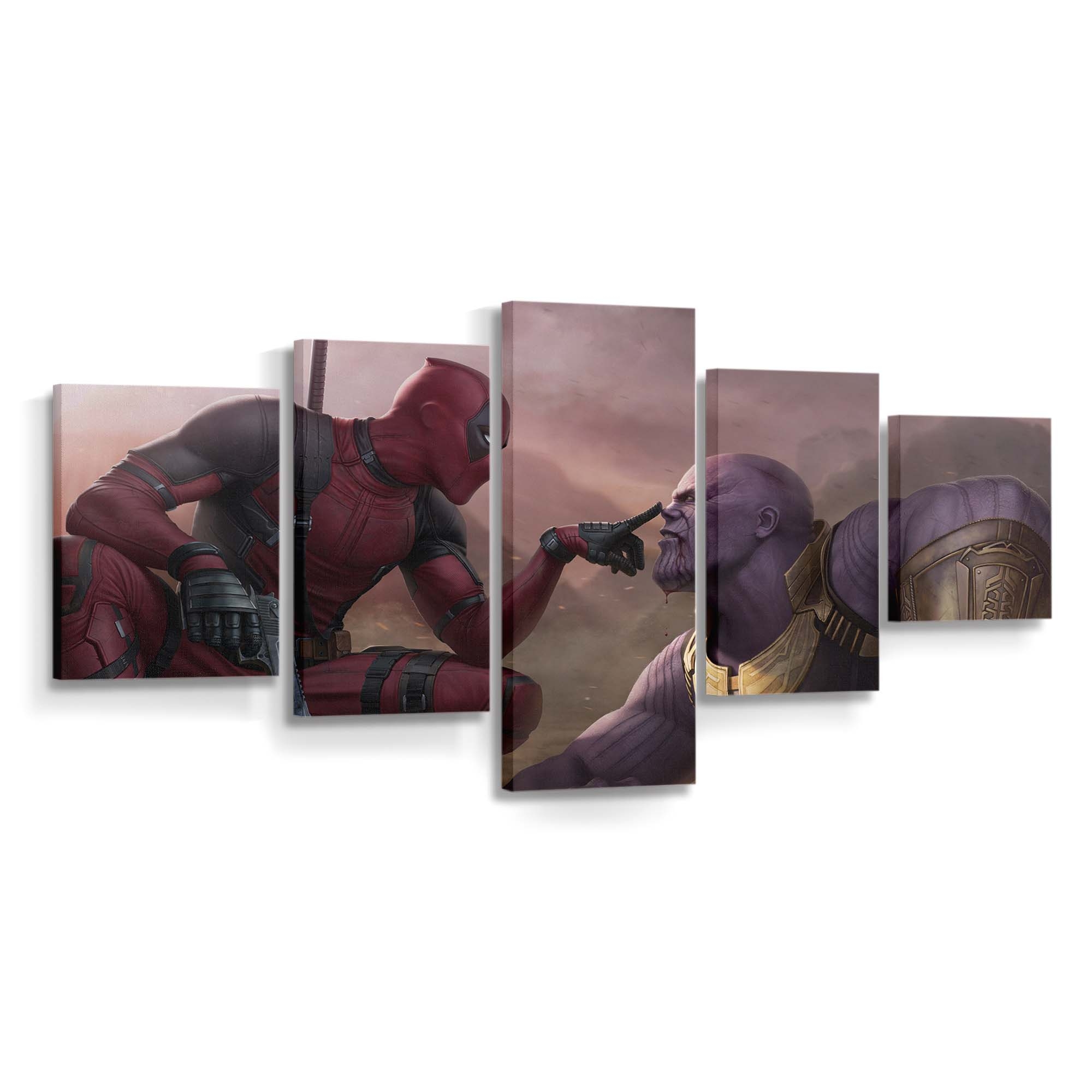 Deadpool vs. Thanos Leinwandbild - Marvel Wanddeko