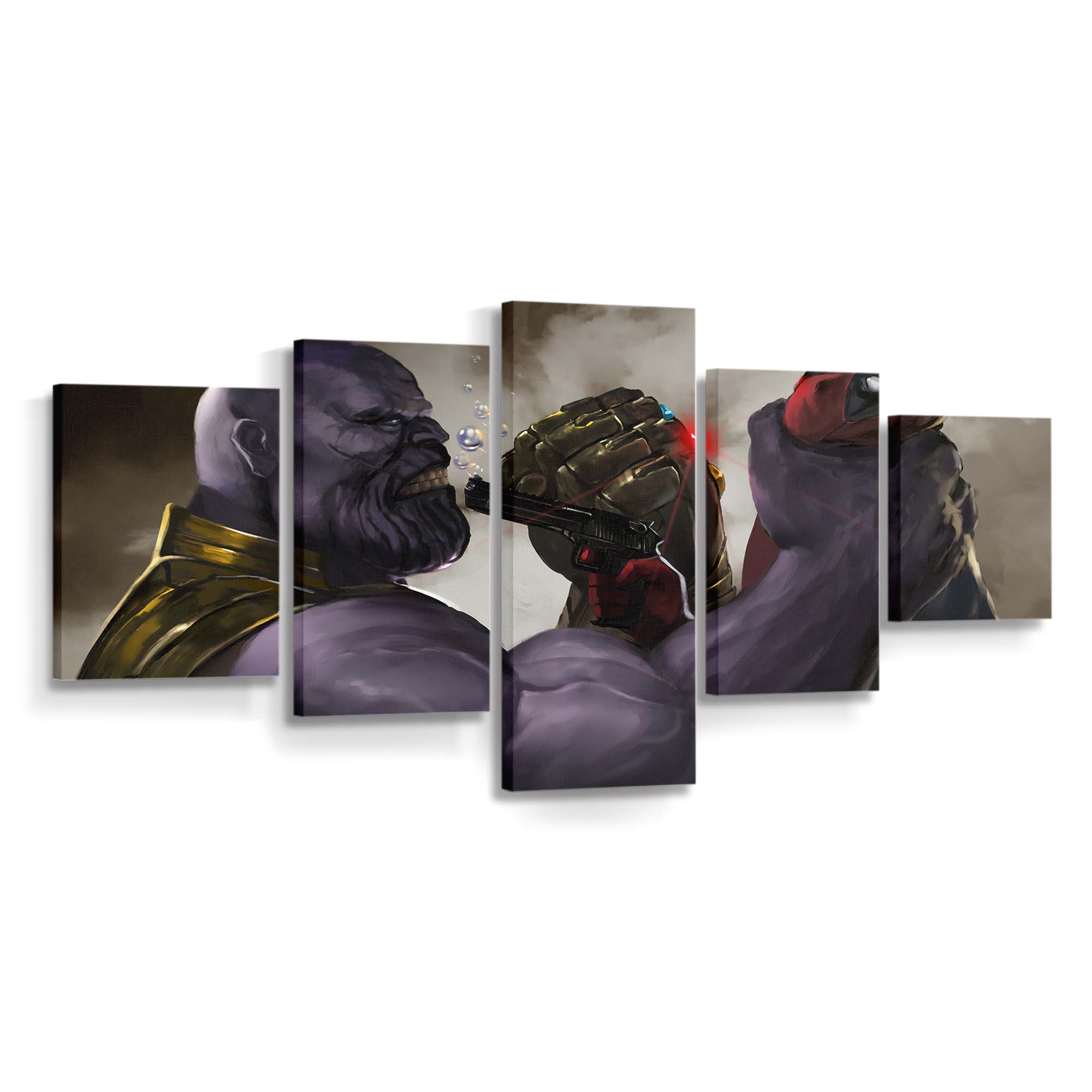 Deadpool vs. Thanos Art Leinwandbild - Marvel Wanddeko
