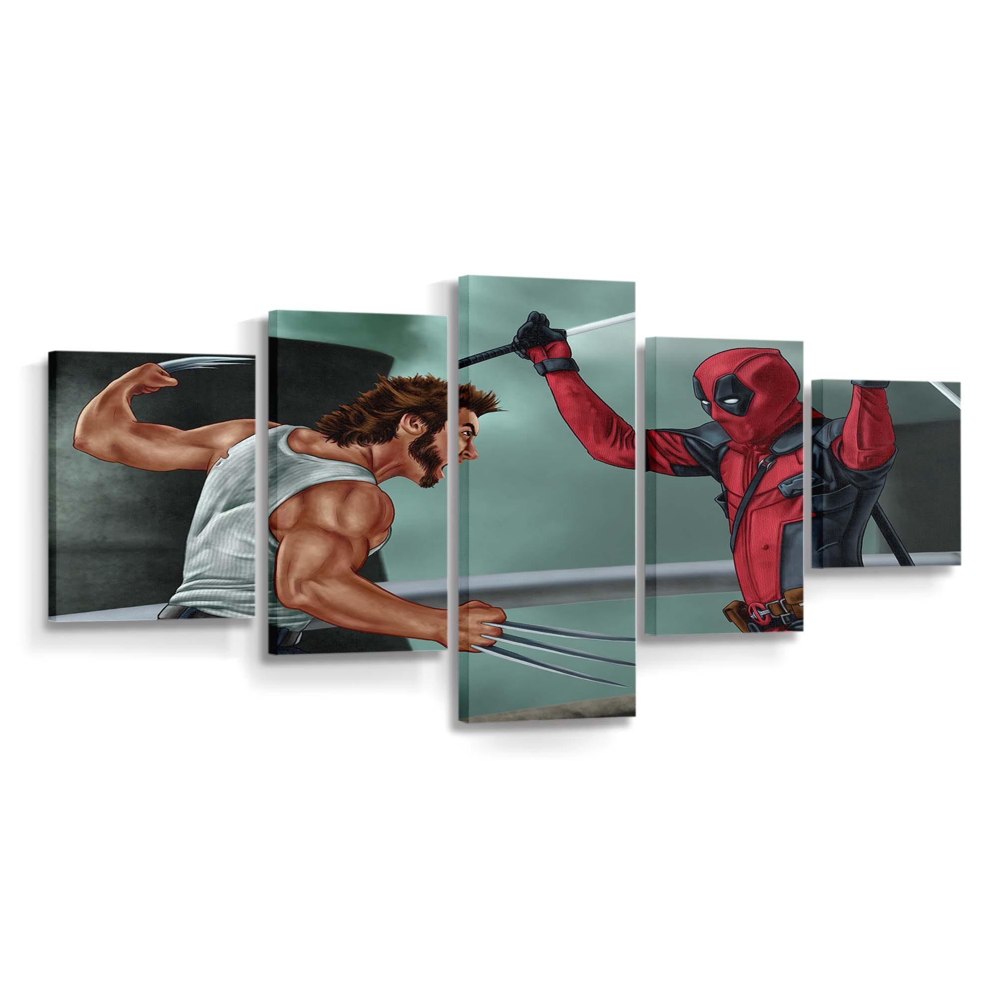 Deadpool vs. Wolverine Leinwandbild - Marvel Wanddeko