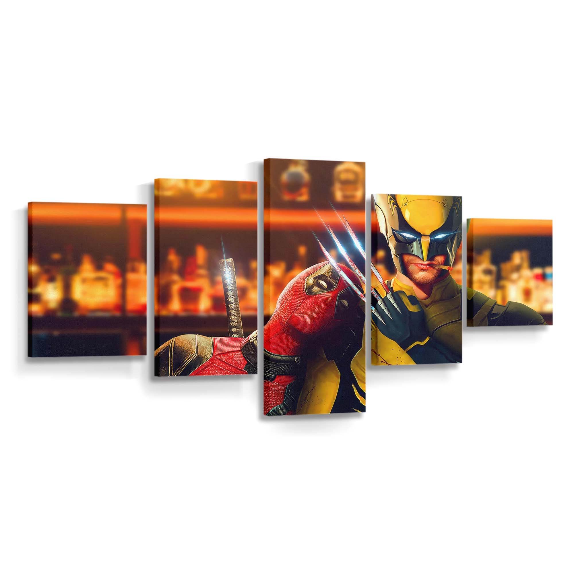 Deadpool vs. Wolverine Showdown Leinwandbild - Marvel Wanddeko
