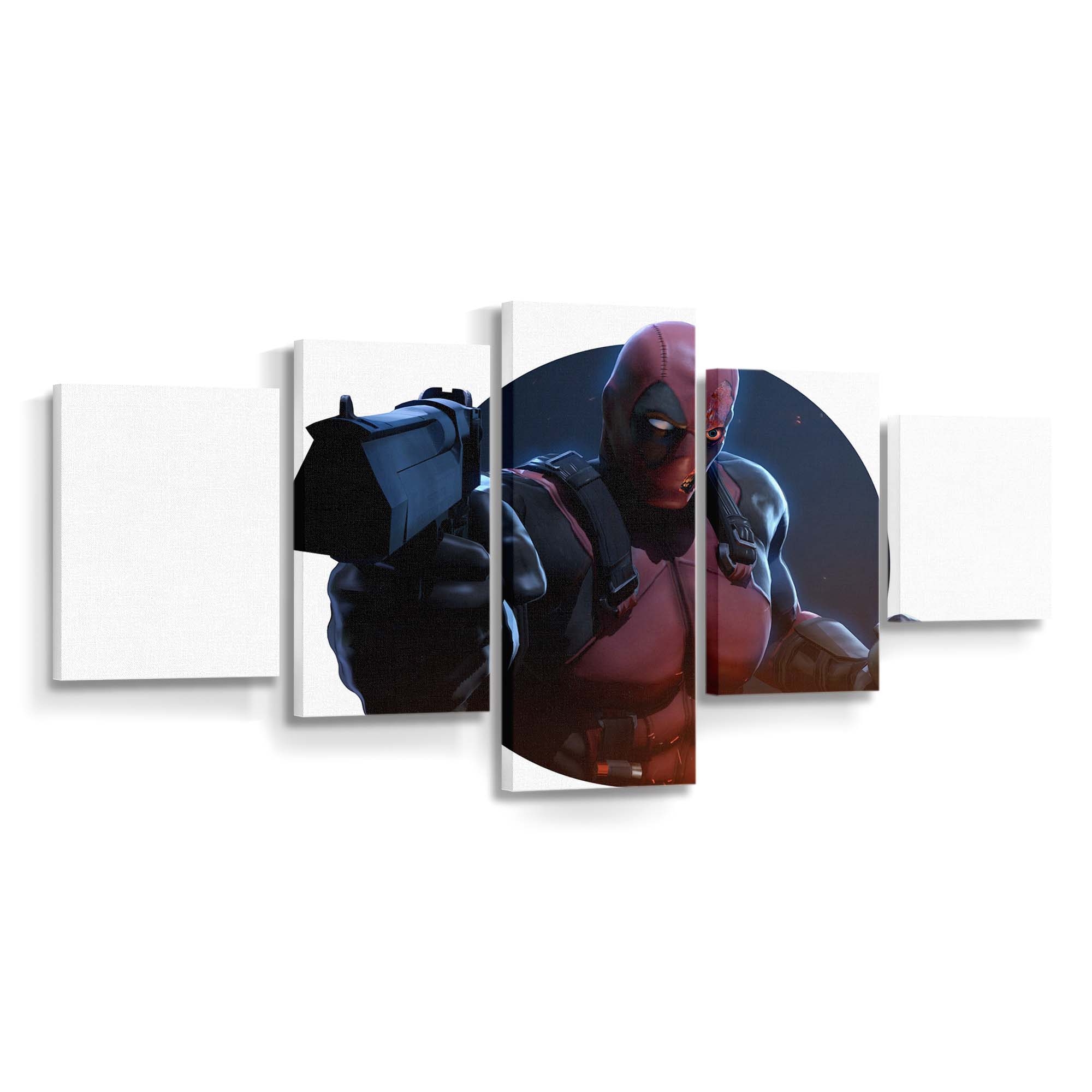 Deadpool mit Waffe Leinwandbild - Marvel Wanddeko