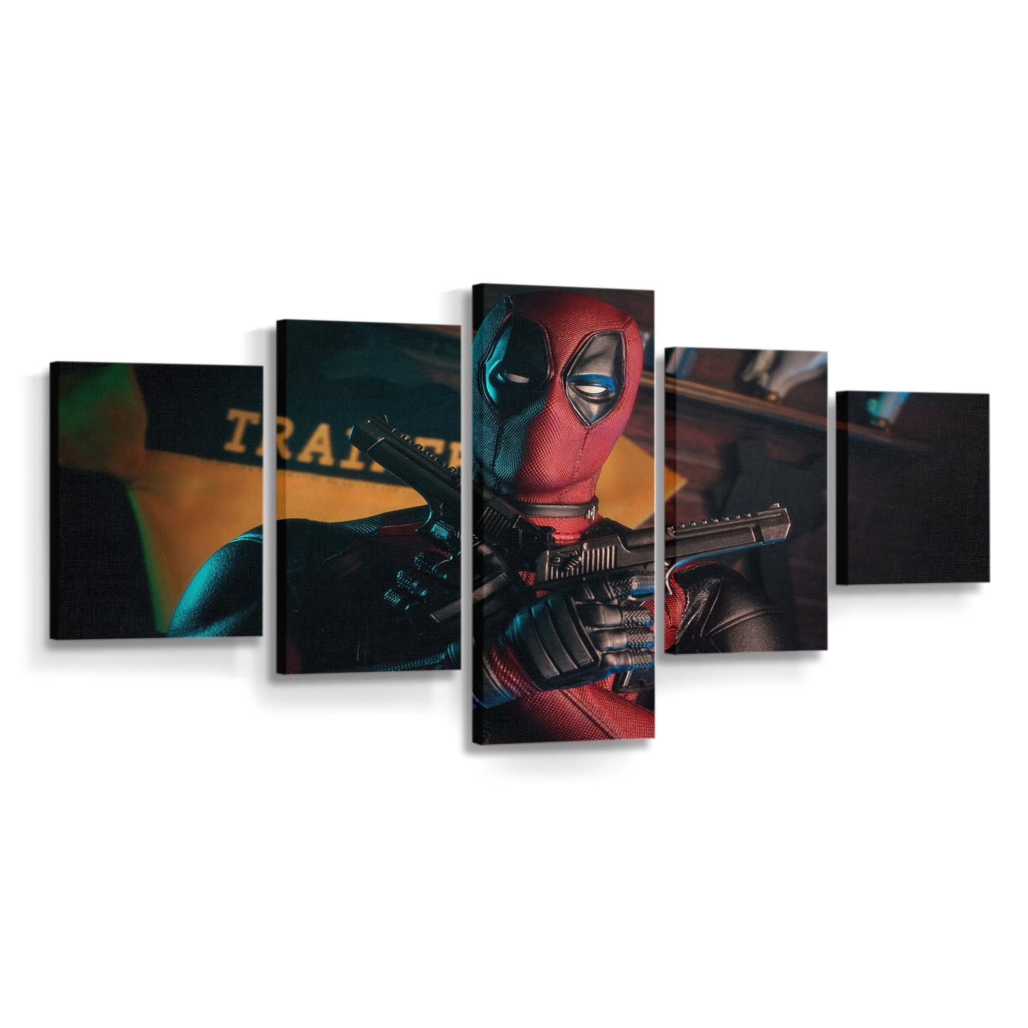 Deadpool mit Waffen Leinwandbild - Marvel Wanddeko