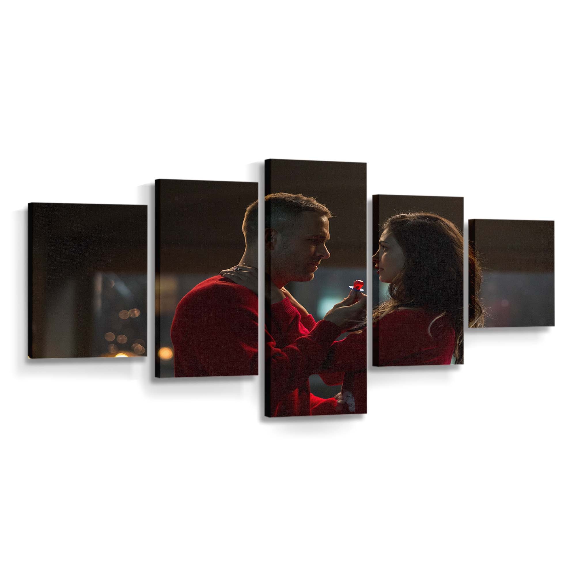 Ryan Reynolds und Morena Baccarin in Deadpool Leinwandbild - Marvel Wanddeko