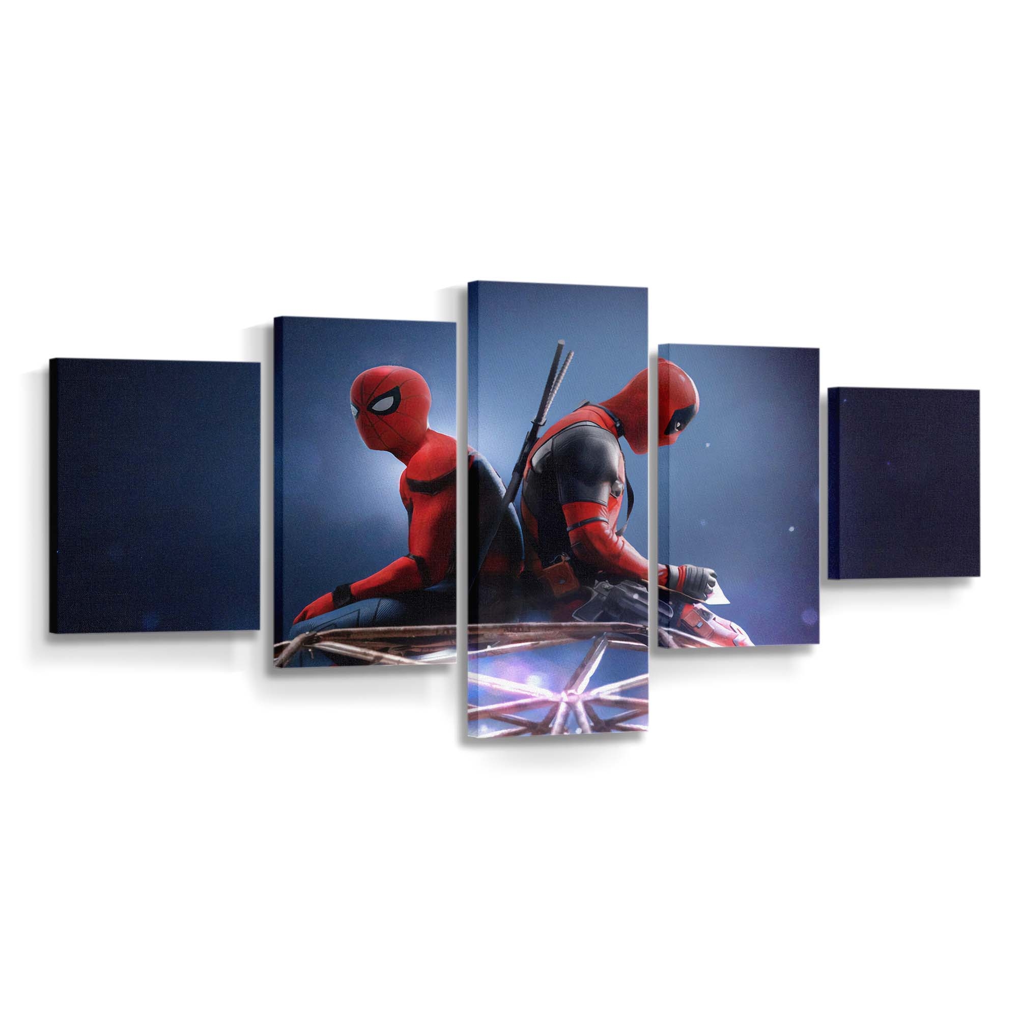 Spiderman und Deadpool Leinwandbild - Marvel Wanddeko
