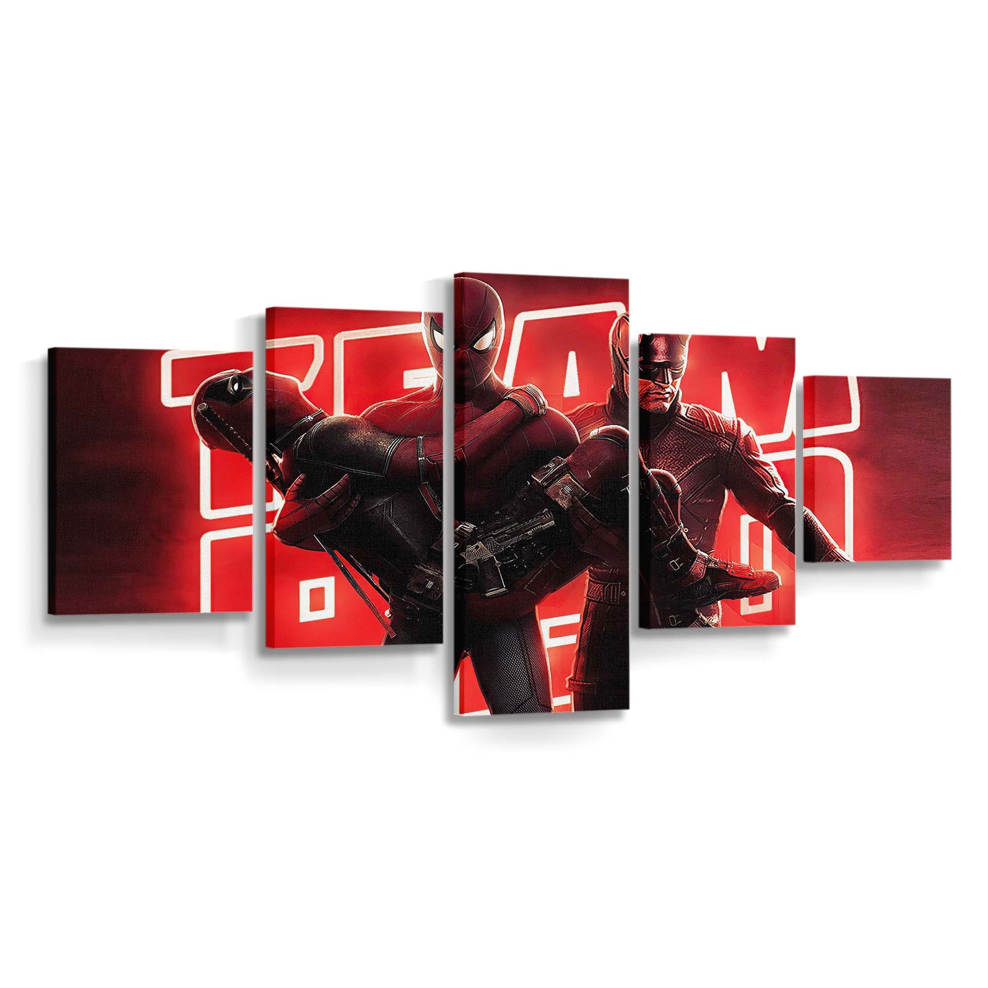 Spiderman Deadpool x Daredevil Leinwandbild - Marvel Wanddeko