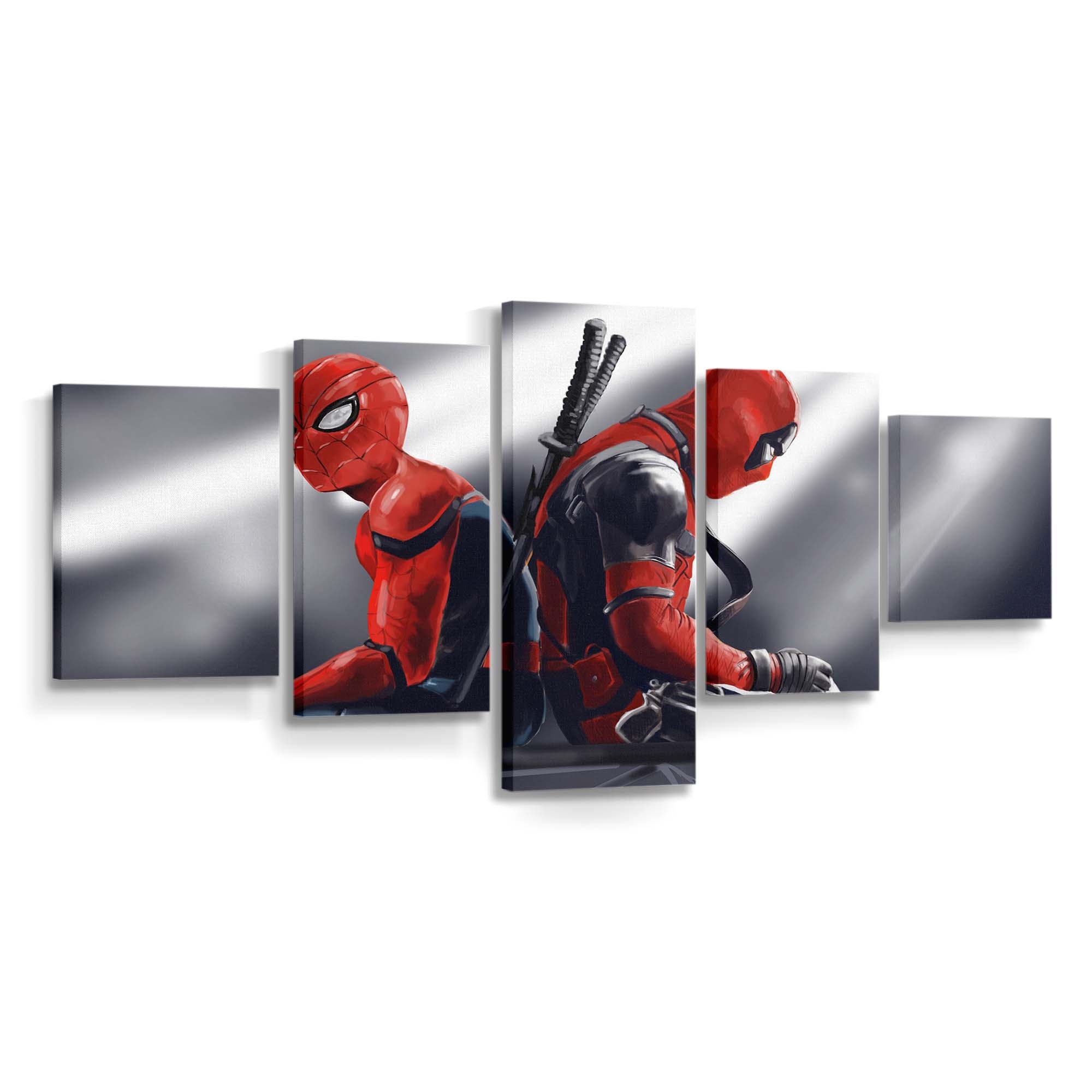 Spidey und Deadpool Leinwandbild - Marvel Wanddeko