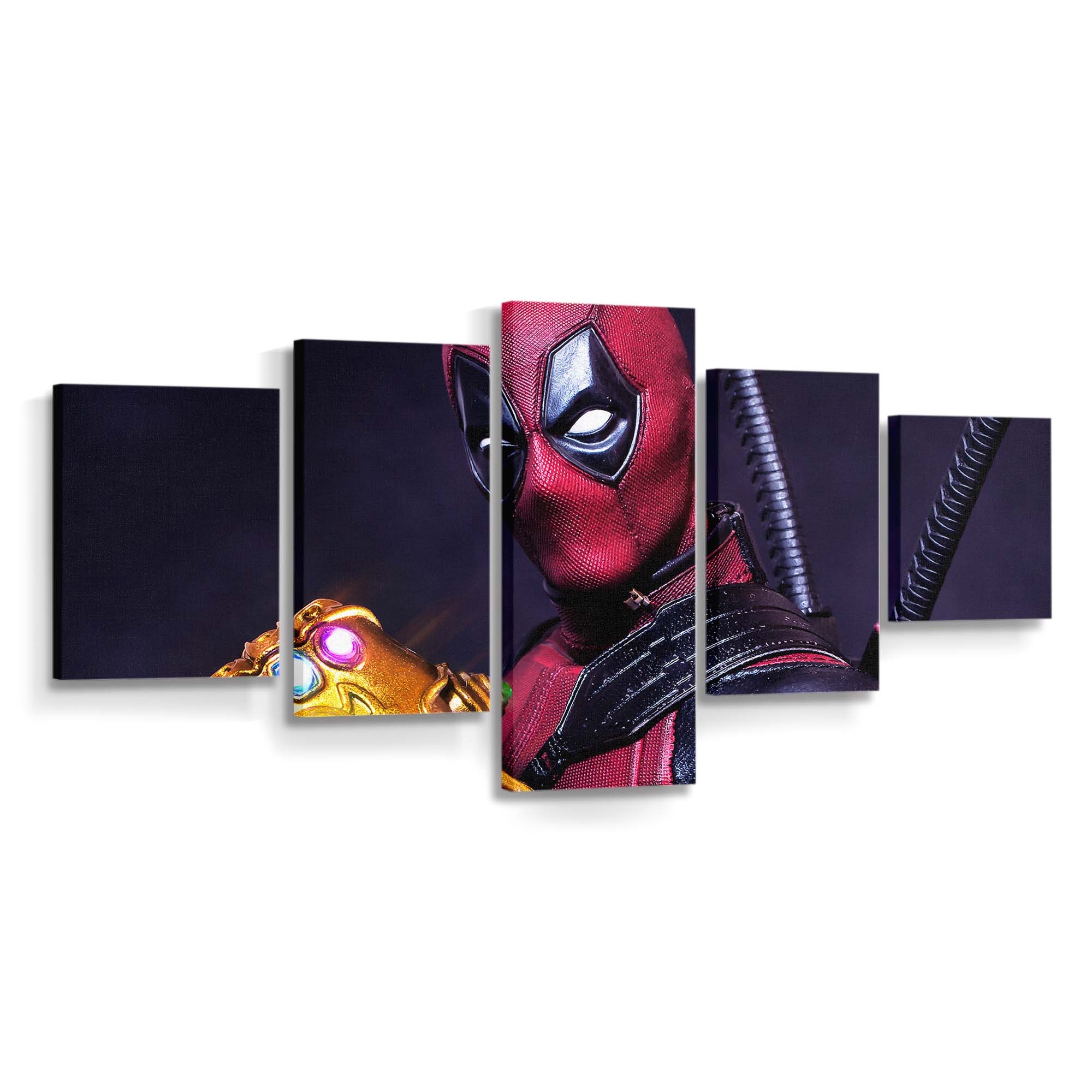 Was wäre, wenn Deadpool den Handschuh hätte? Leinwandbild - Marvel Wanddeko