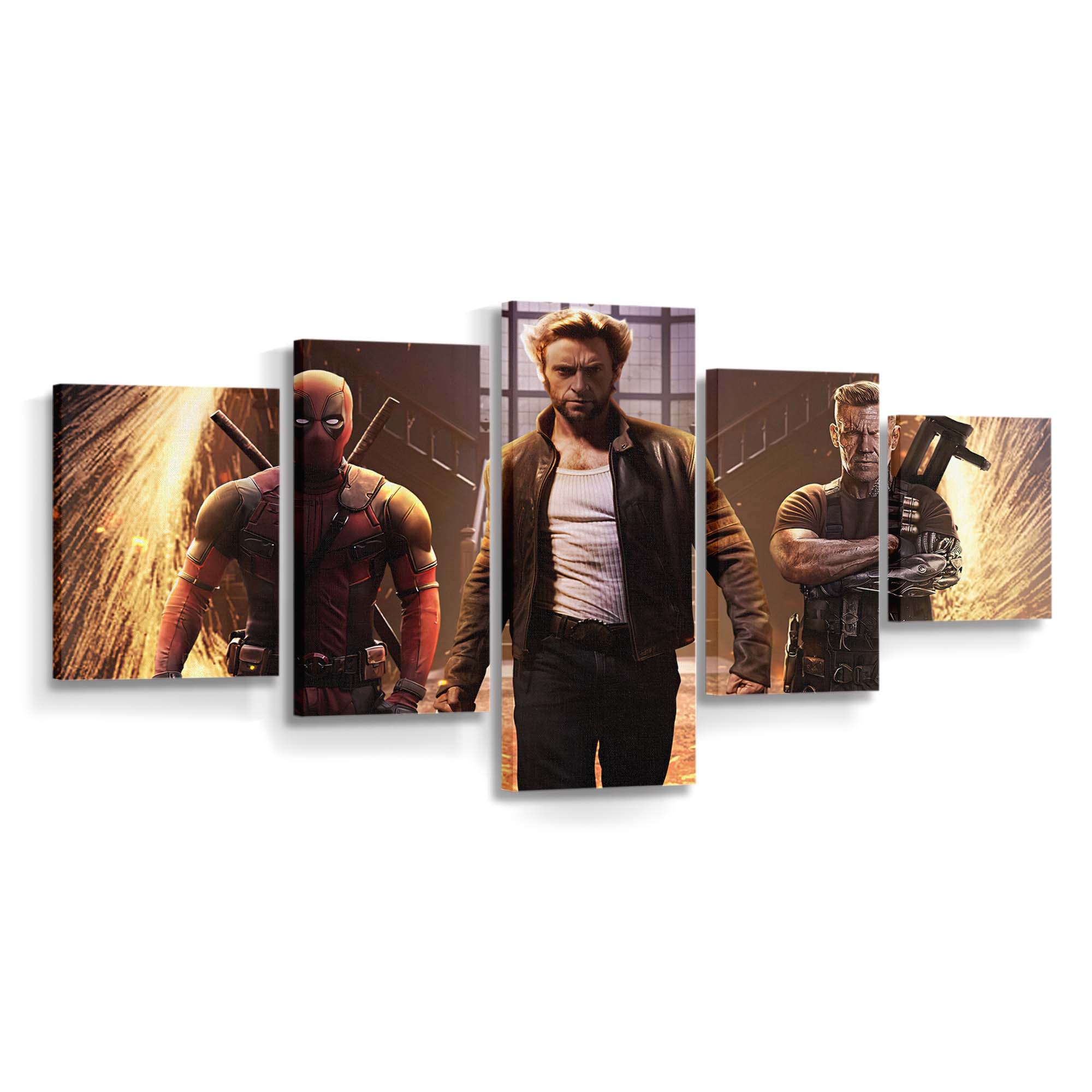 Wolverine Cable und Deadpool Leinwandbild - Marvel Wanddeko