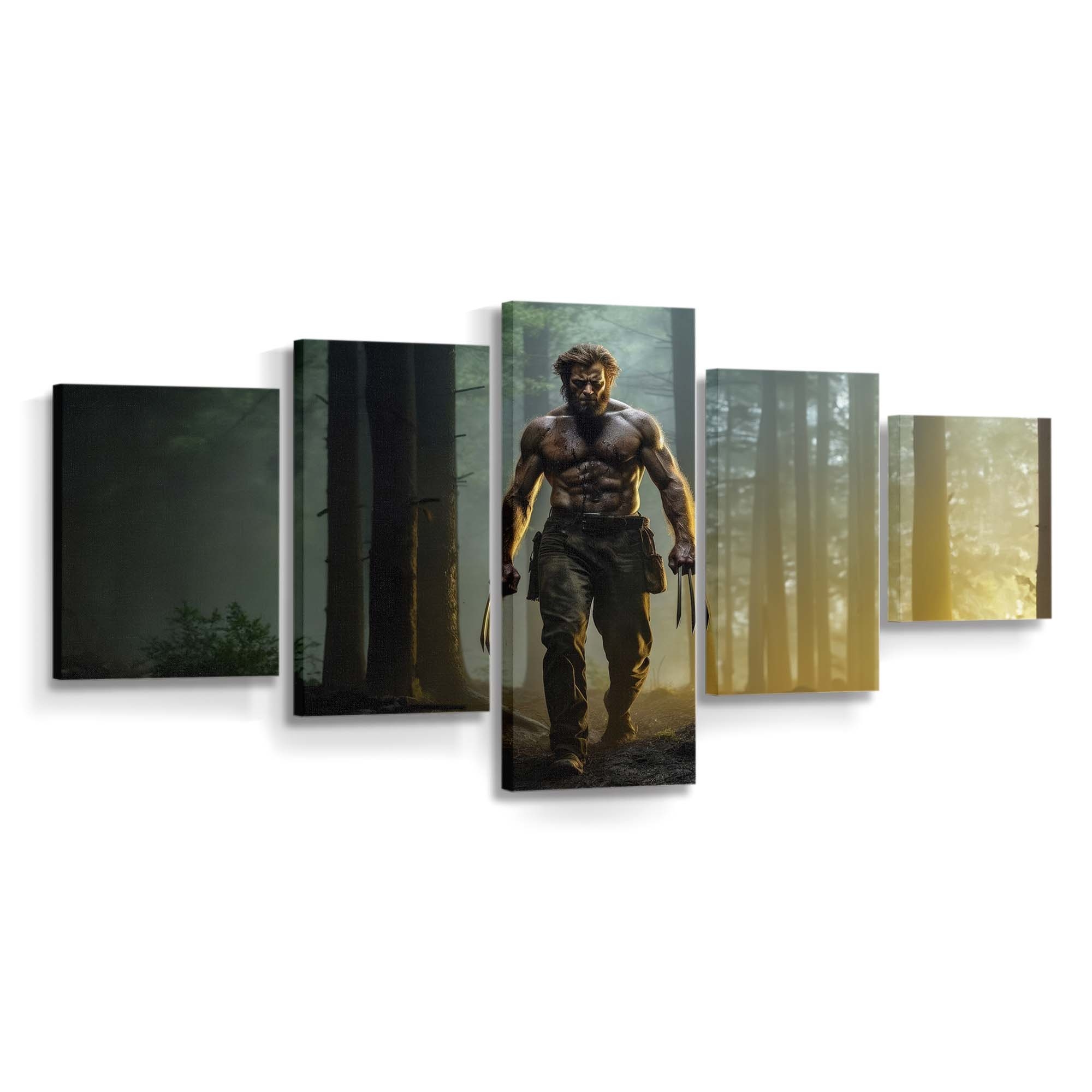 Wolverine: Intensiver Gang mit gefletschten Krallen Leinwandbild - Marvel Wanddeko