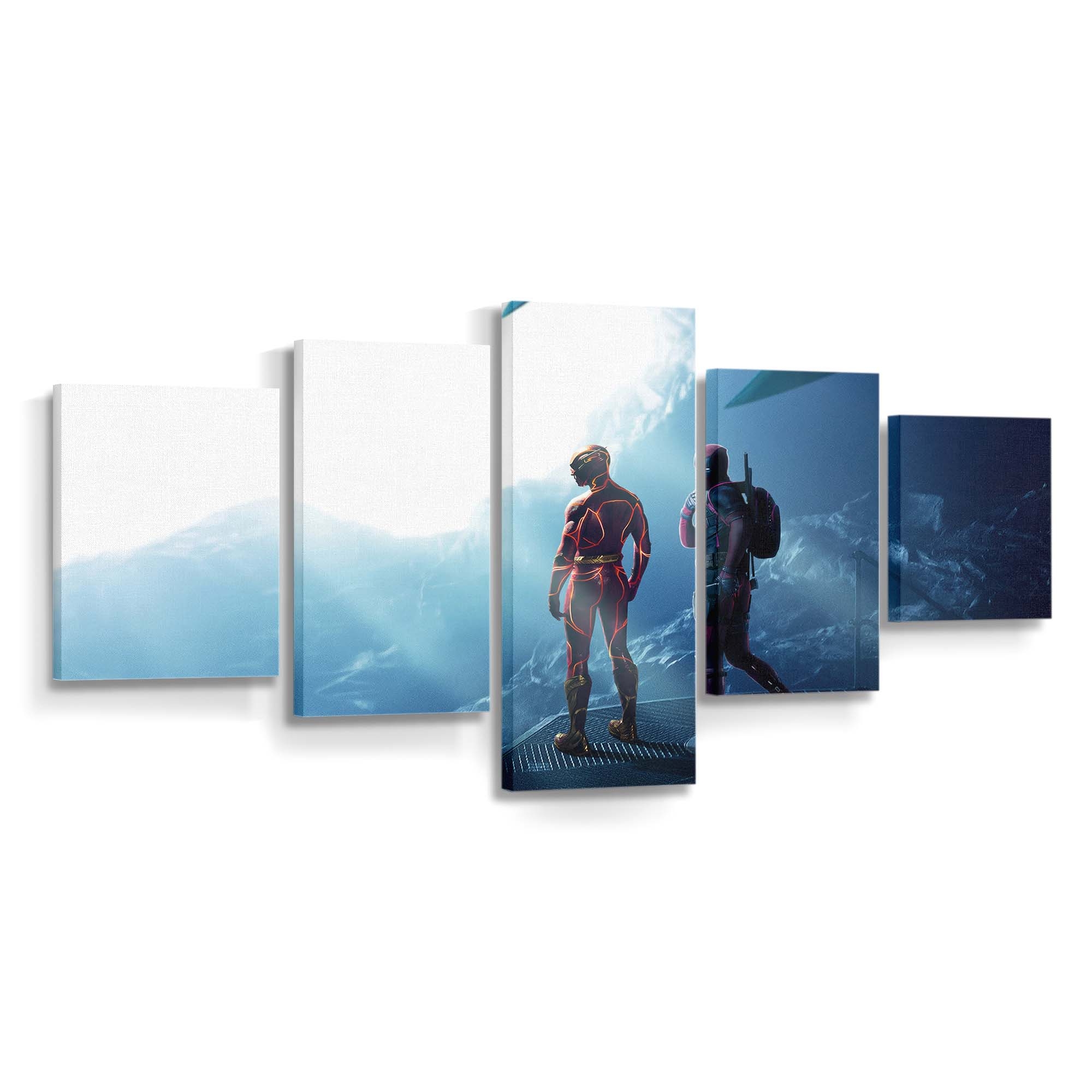 Welten prallen aufeinander: Deadpool X Flash Leinwandbild - Marvel Wanddeko