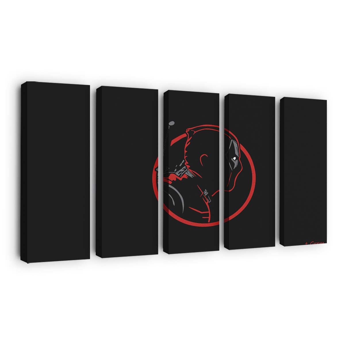 Deadpool Minimal Leinwandbild - Marvel Wanddeko