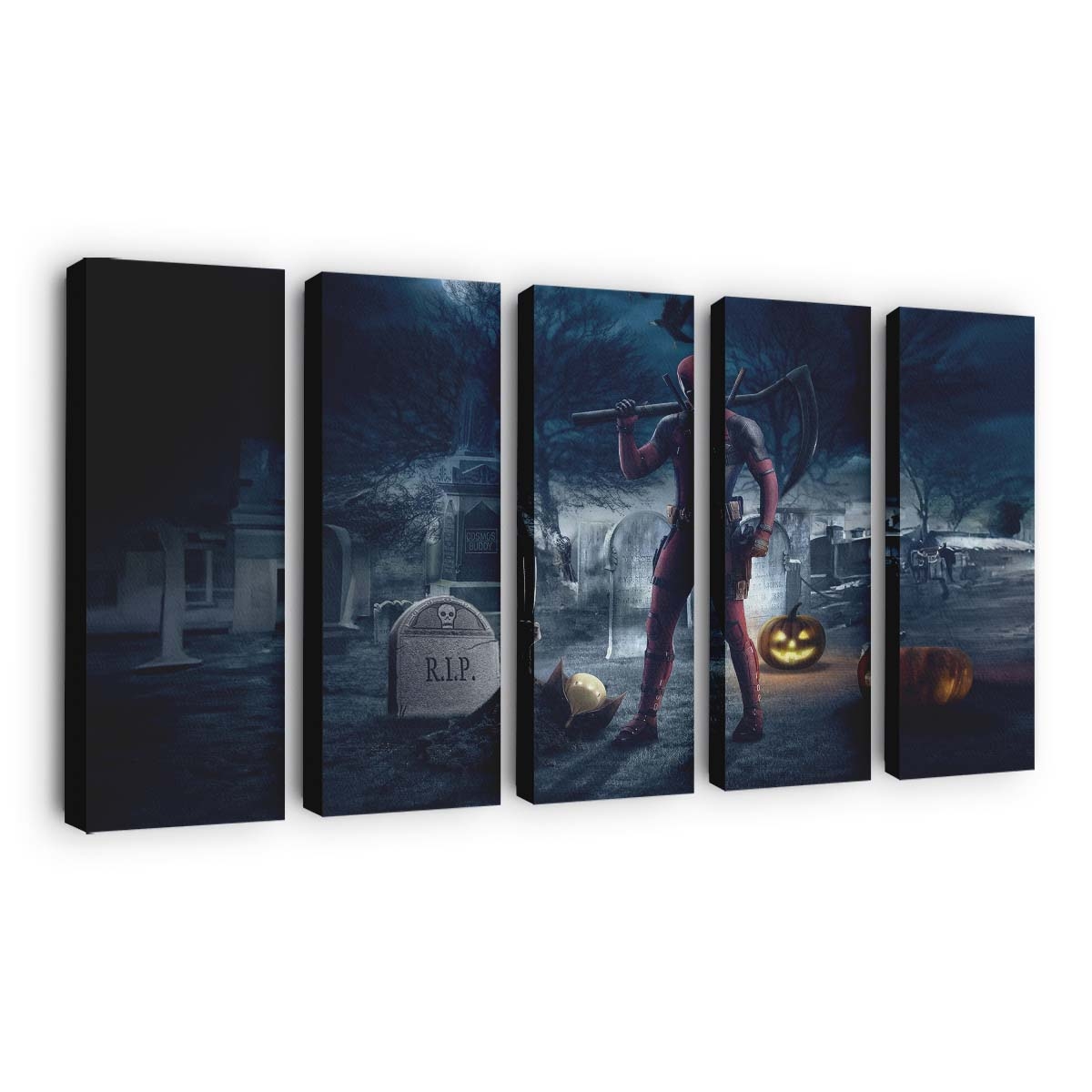 Deadpool auf dem Friedhof Leinwandbild - Marvel Wanddeko