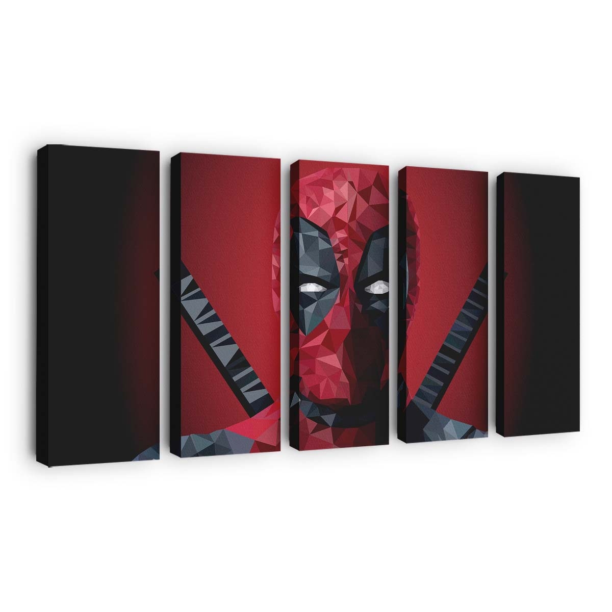 Deadpool Low-Poly Art Leinwandbild - Marvel Wanddeko